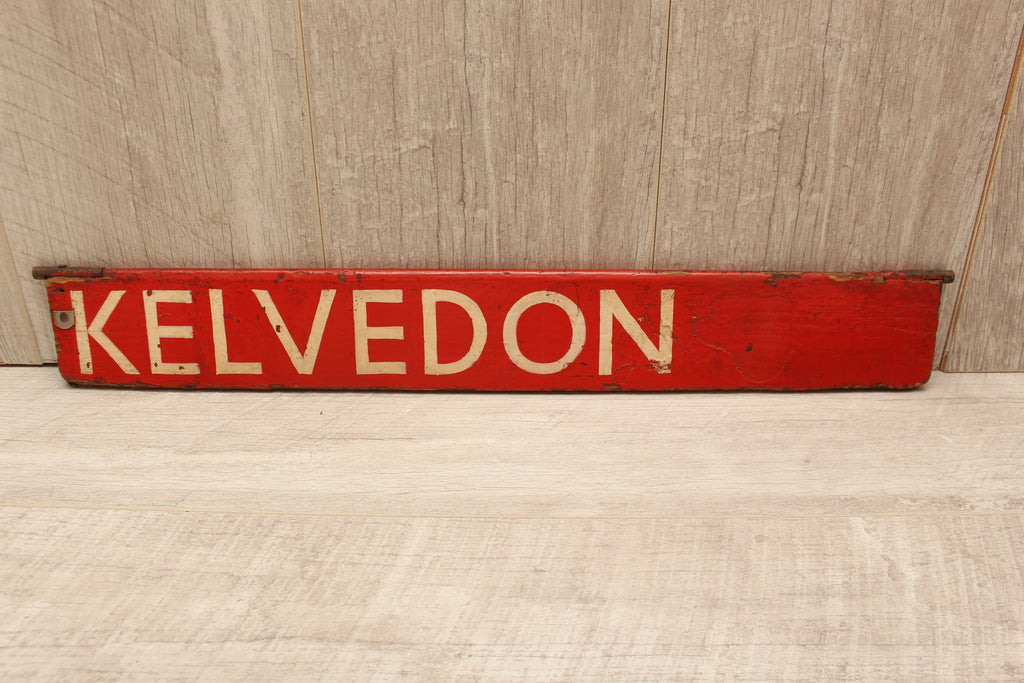 Authentic Vintage Liverpool Street Station Train Indicator "Finger Board" – Kelvedon (Red Variant)