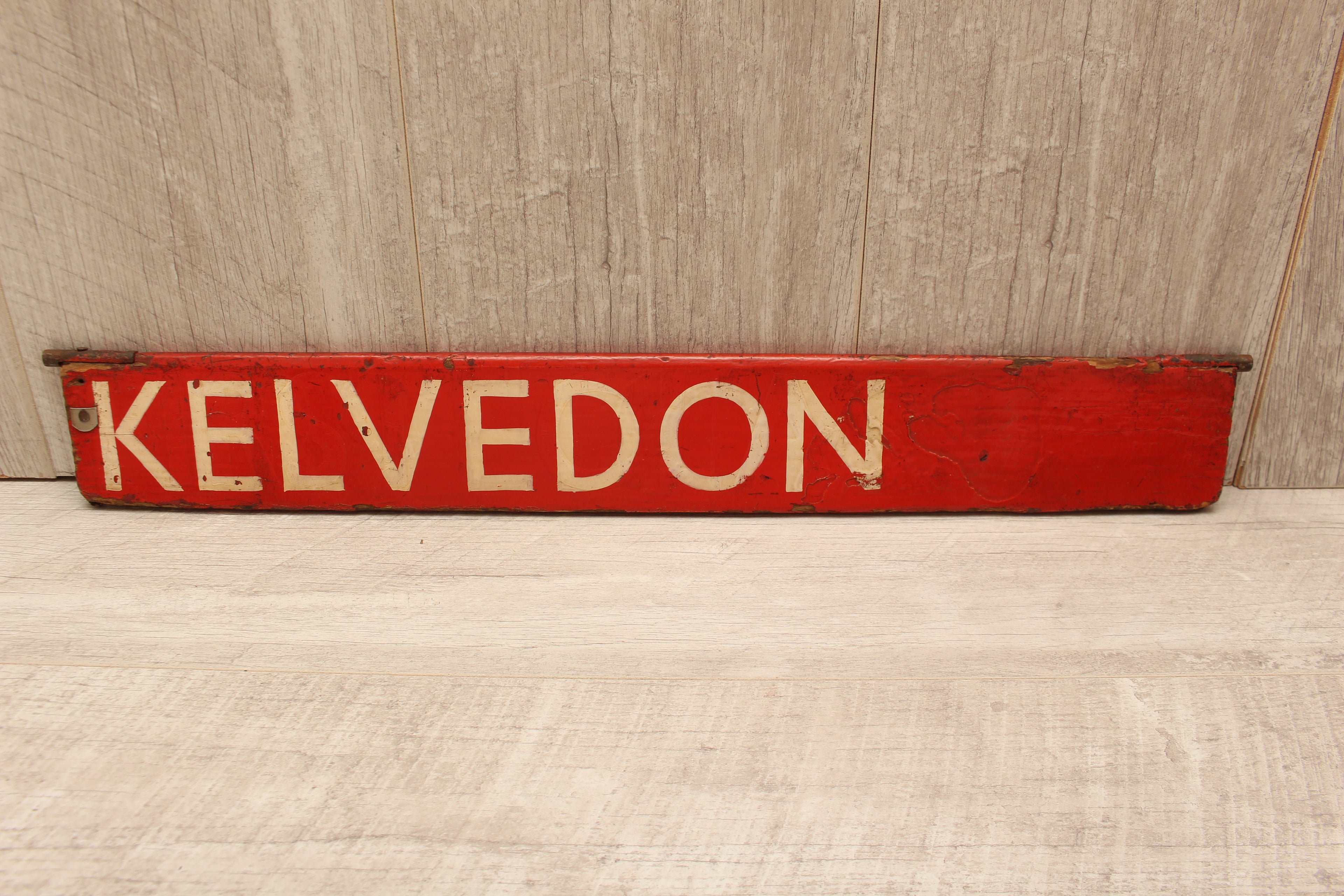 Authentic Vintage Liverpool Street Station Train Indicator "Finger Board" – Kelvedon (Red Variant)