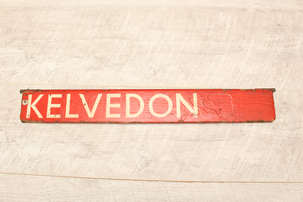 Authentic Vintage Liverpool Street Station Train Indicator "Finger Board" – Kelvedon (Red Variant)