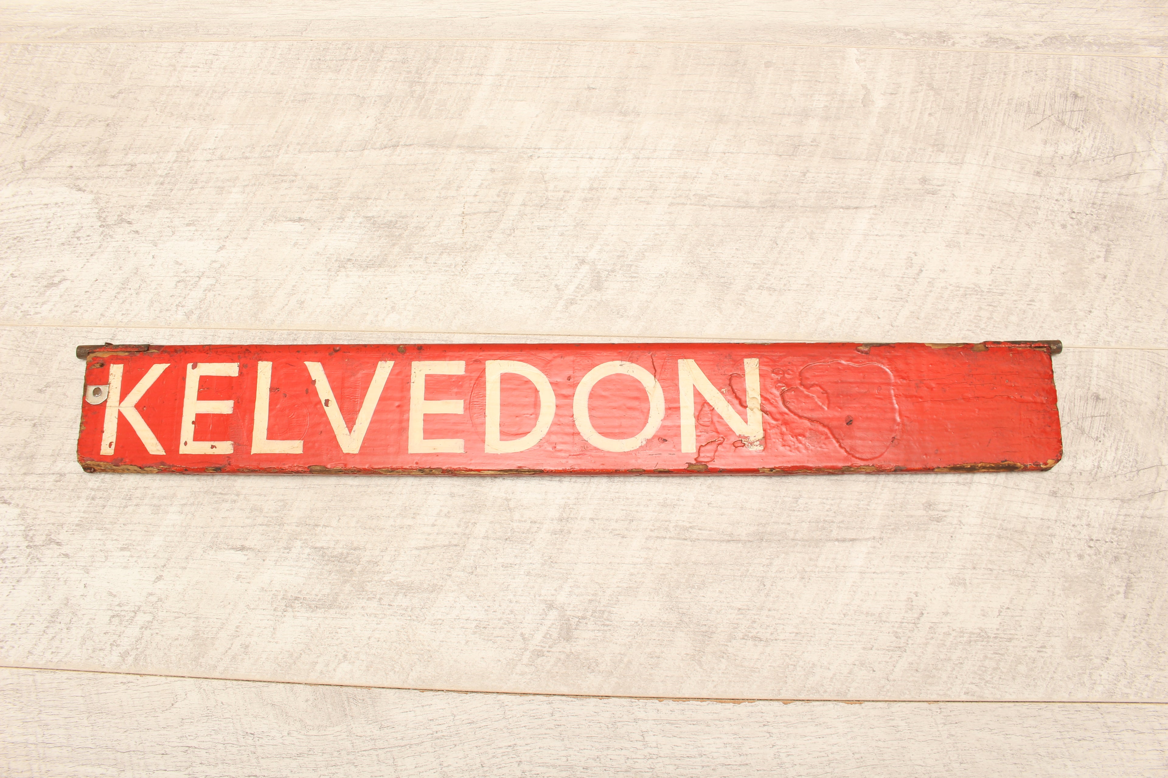 Authentic Vintage Liverpool Street Station Train Indicator "Finger Board" – Kelvedon (Red Variant)