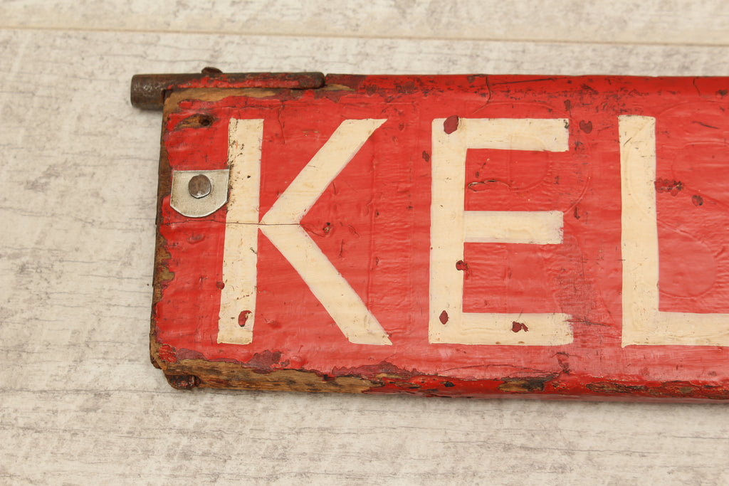 Authentic Vintage Liverpool Street Station Train Indicator "Finger Board" – Kelvedon (Red Variant)