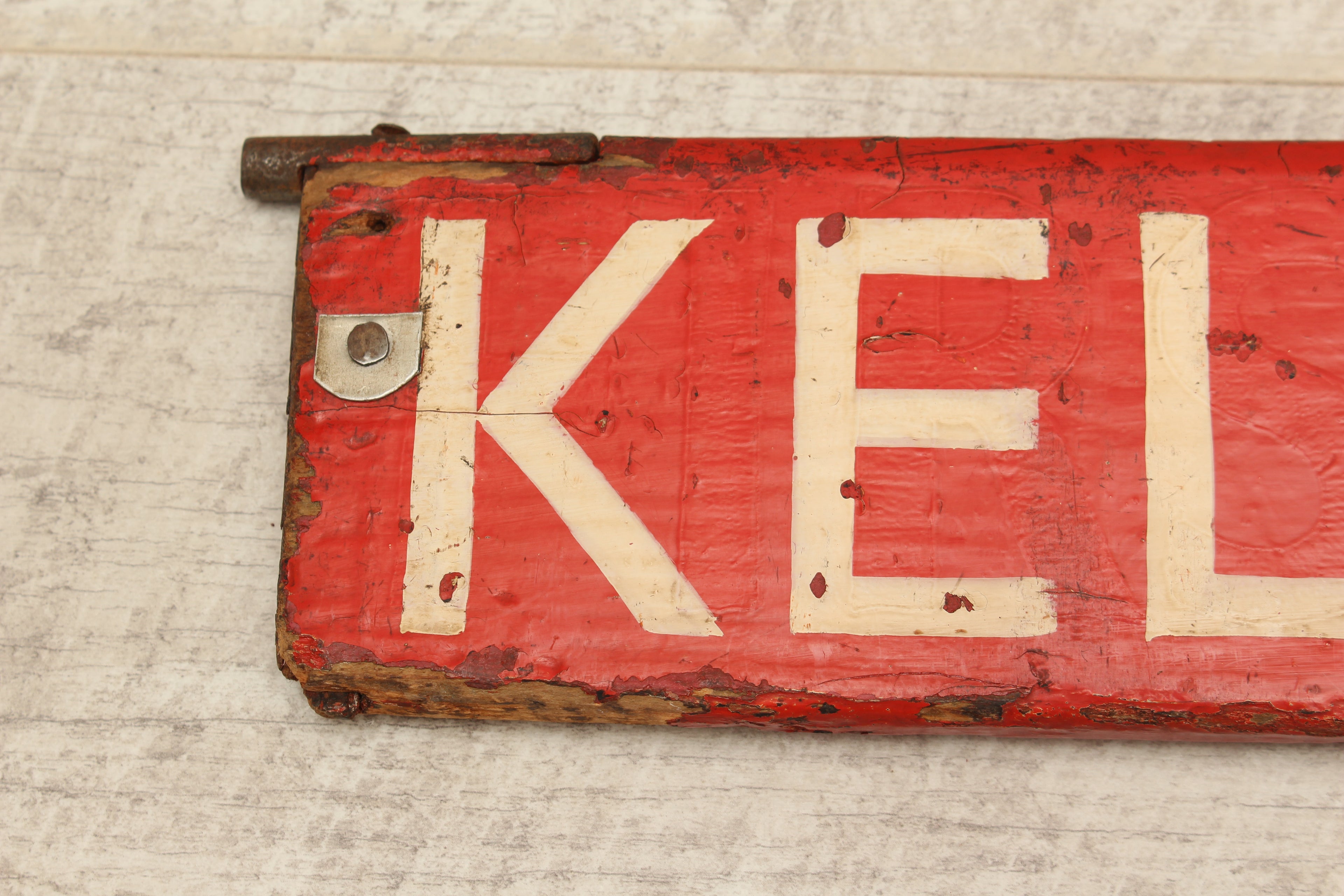 Authentic Vintage Liverpool Street Station Train Indicator "Finger Board" – Kelvedon (Red Variant)