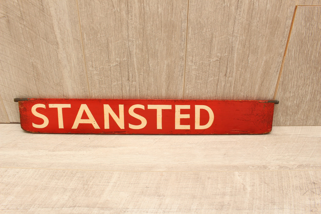 Authentic Vintage Liverpool Street Station Train Indicator "Finger Board" – Stansted (Red Variant)