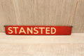 Authentic Vintage Liverpool Street Station Train Indicator "Finger Board" – Stansted (Red Variant)