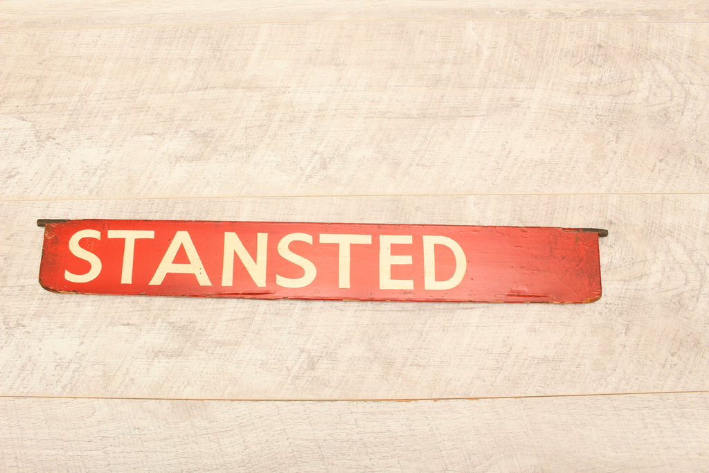 Authentic Vintage Liverpool Street Station Train Indicator "Finger Board" – Stansted (Red Variant)