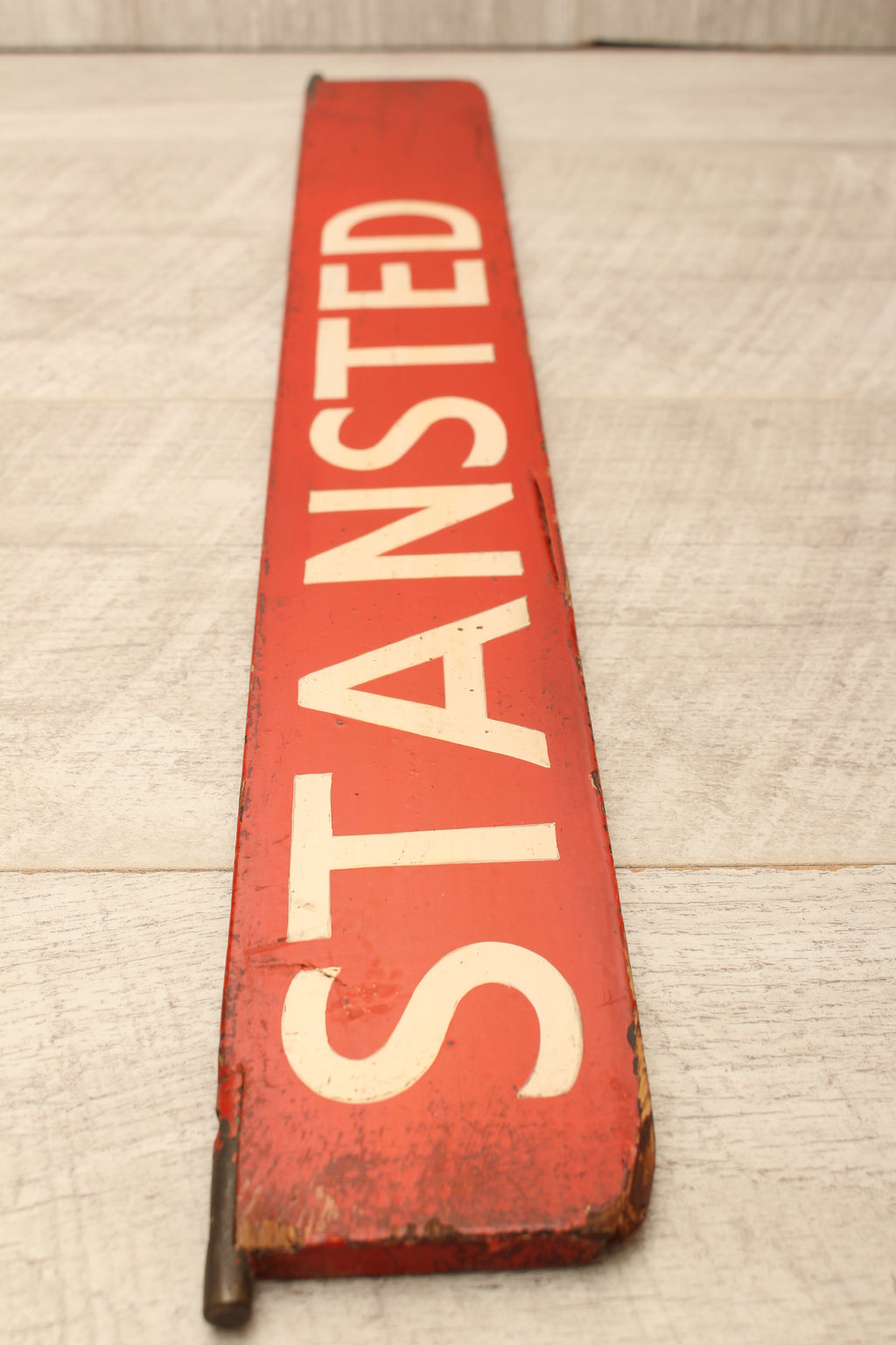 Authentic Vintage Liverpool Street Station Train Indicator "Finger Board" – Stansted (Red Variant)