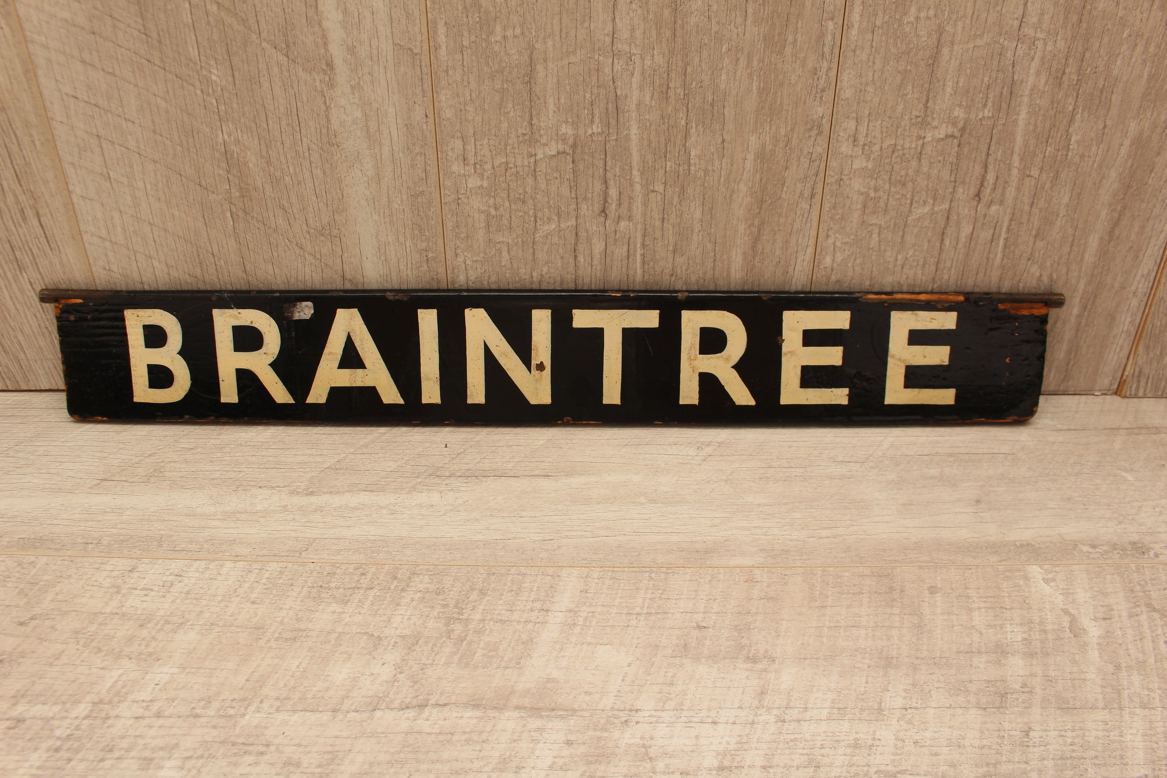 Authentic Vintage Liverpool Street Station Train Indicator "Finger Board" – Braintree (Black Variant)