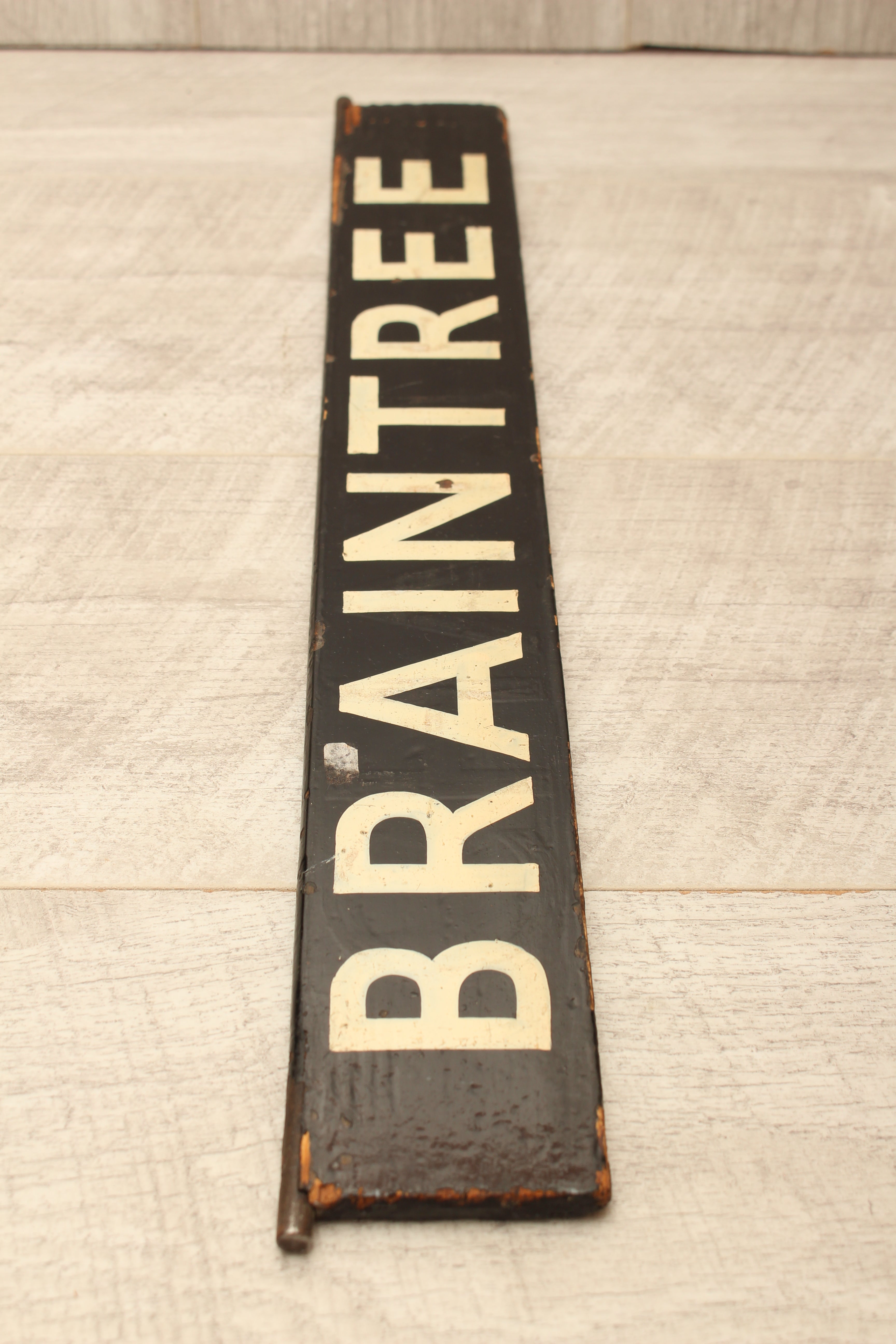 Authentic Vintage Liverpool Street Station Train Indicator "Finger Board" – Braintree (Black Variant)