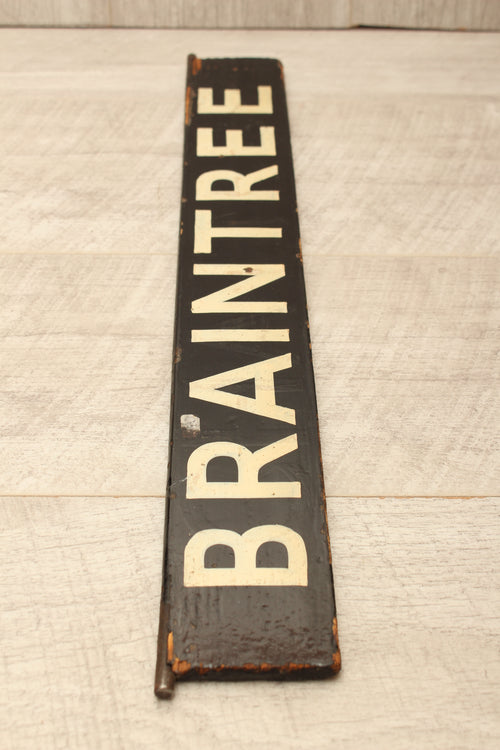 Authentic Vintage Liverpool Street Station Train Indicator "Finger Board" – Braintree (Black Variant)