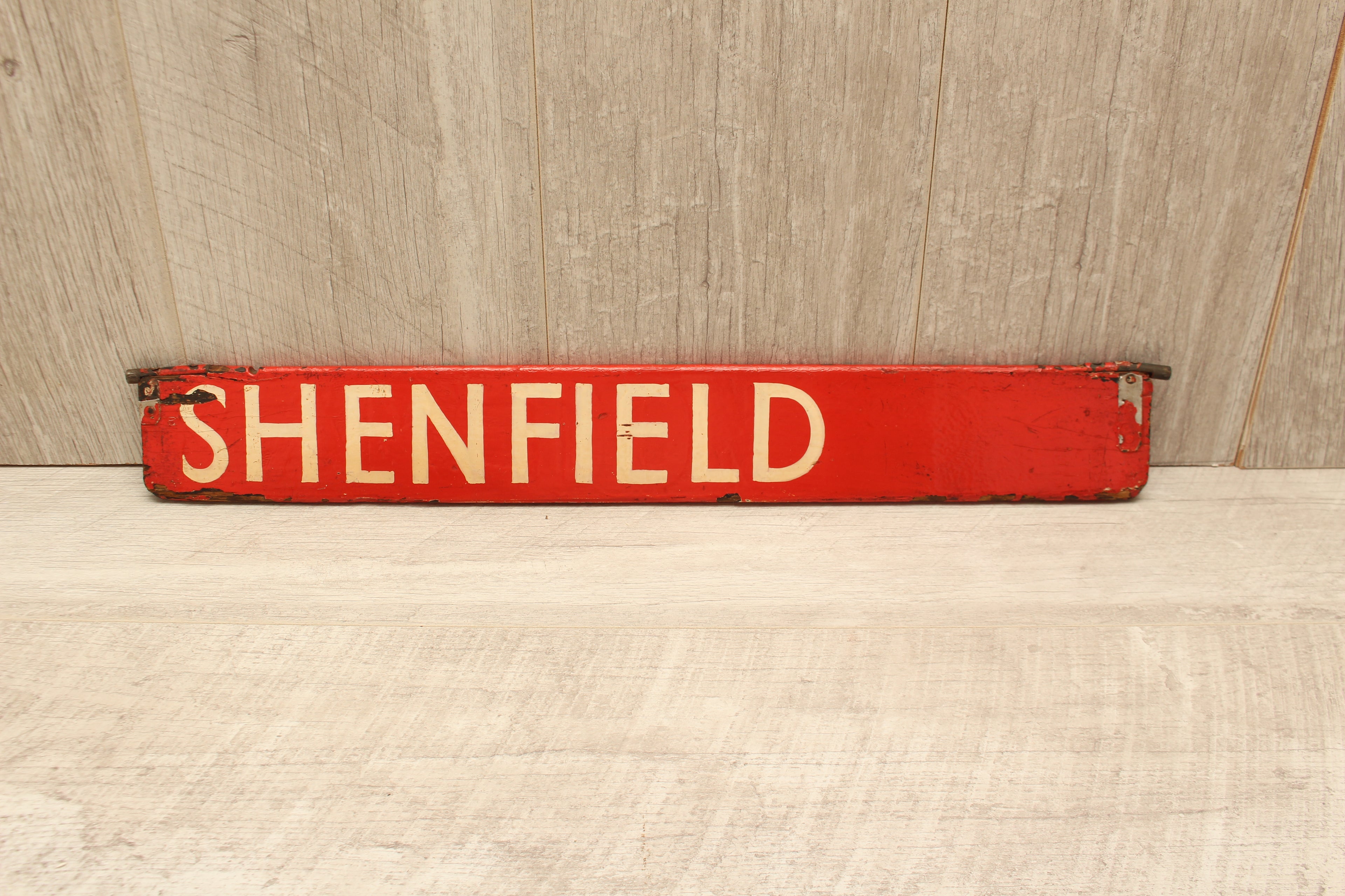 Authentic Vintage Liverpool Street Station Train Indicator "Finger Board" – Shenfield (Red Variant)