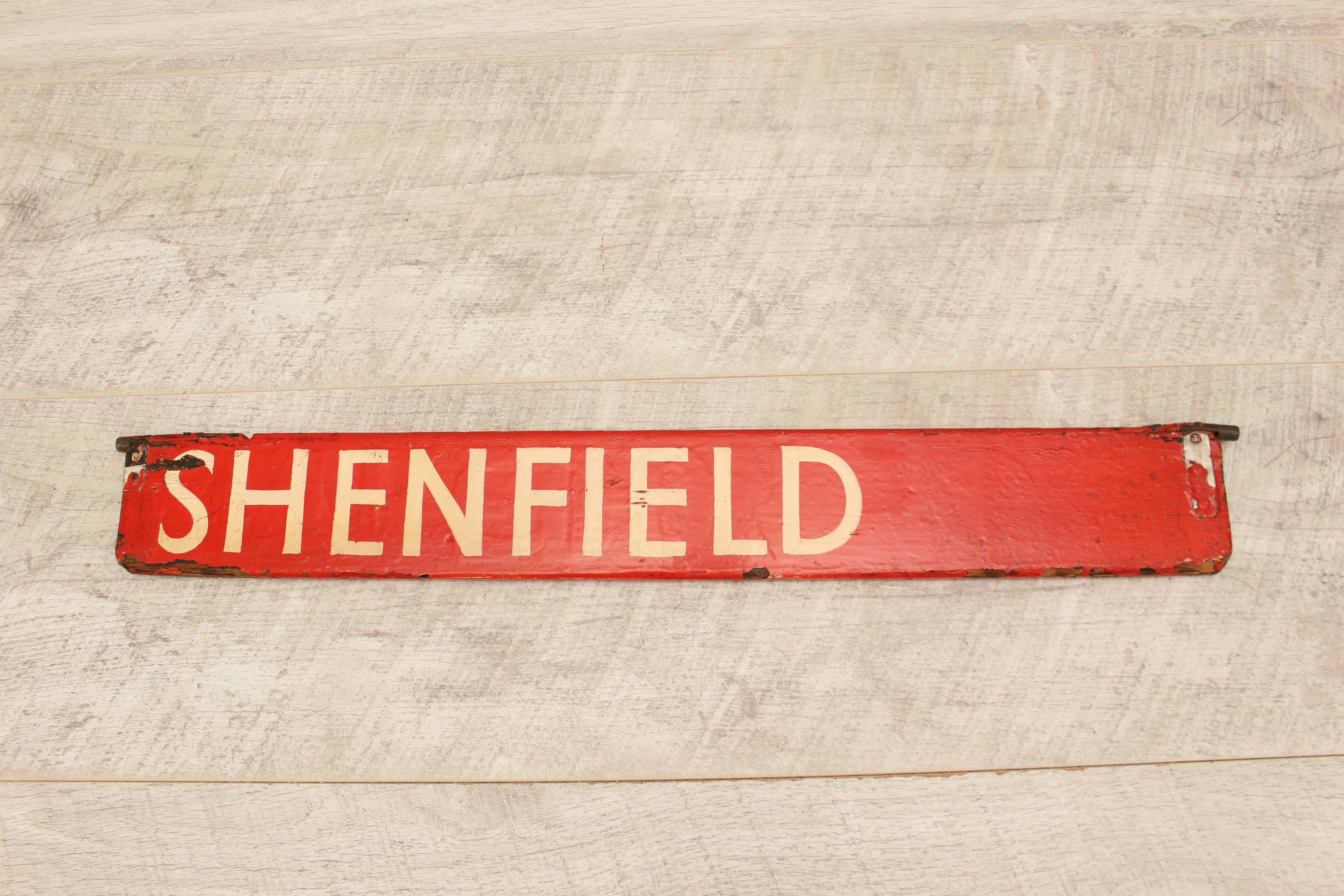 Authentic Vintage Liverpool Street Station Train Indicator "Finger Board" – Shenfield (Red Variant)