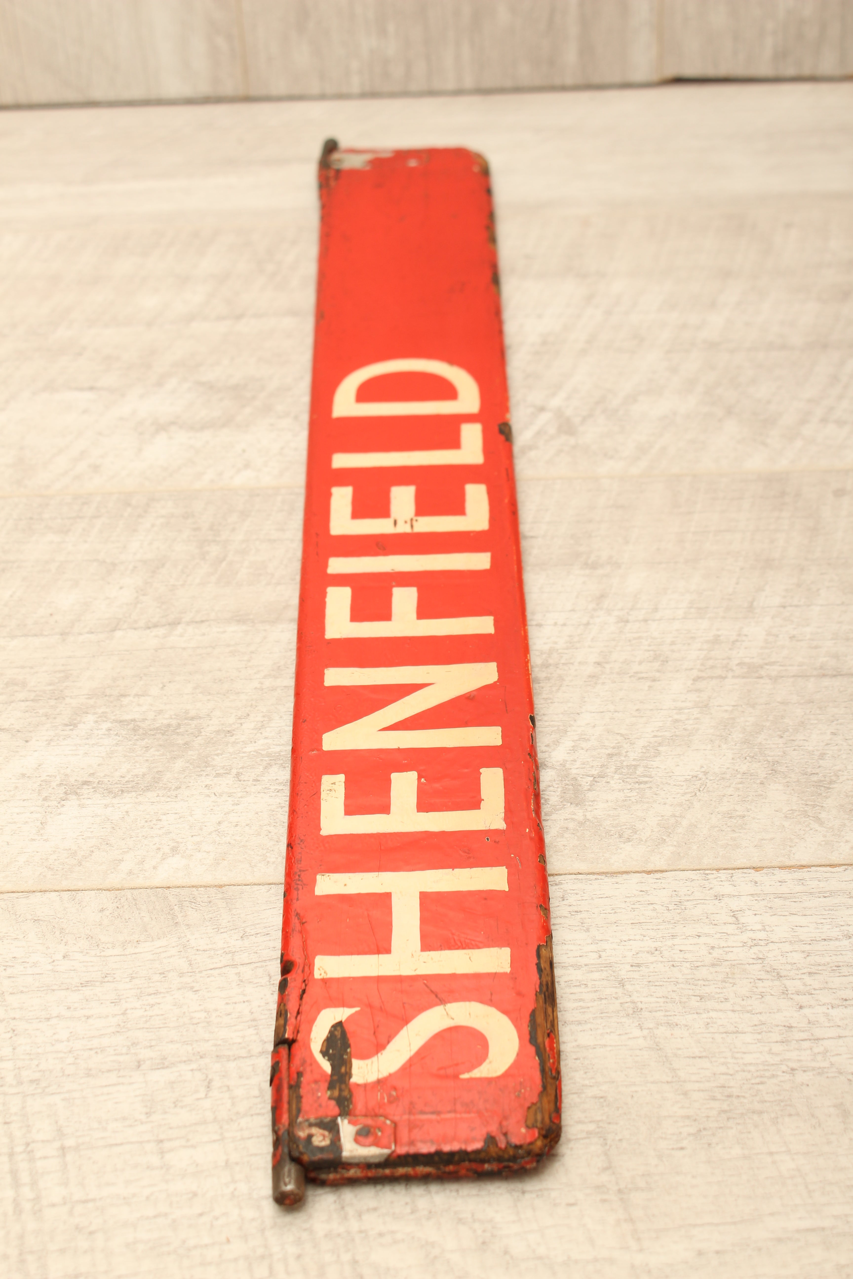 Authentic Vintage Liverpool Street Station Train Indicator "Finger Board" – Shenfield (Red Variant)