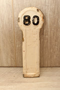 Authentic Antique Lancashire & Yorkshire Railway Cast Iron Signal Box Lever Plate – No. 80