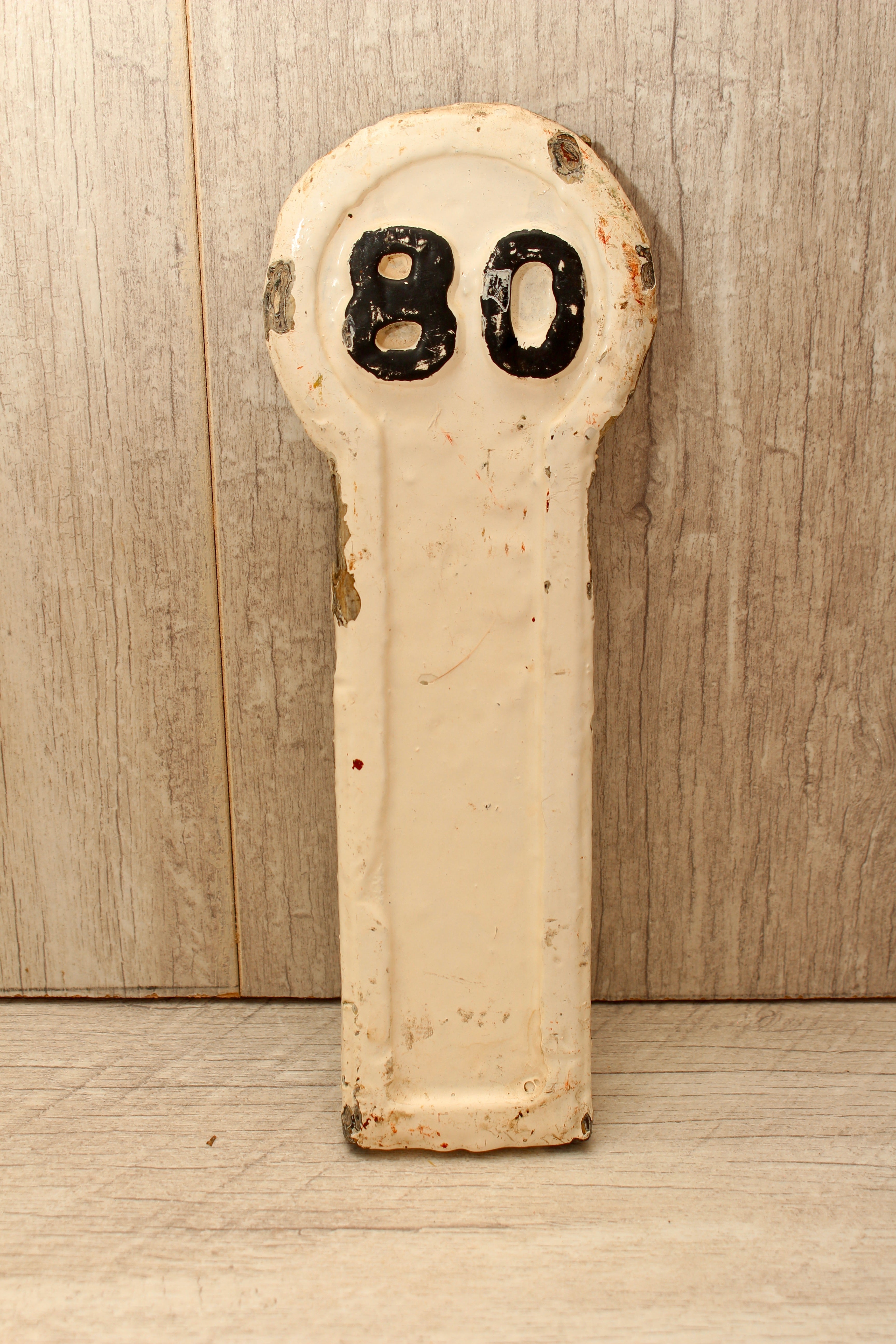 Authentic Antique Lancashire & Yorkshire Railway Cast Iron Signal Box Lever Plate – No. 80