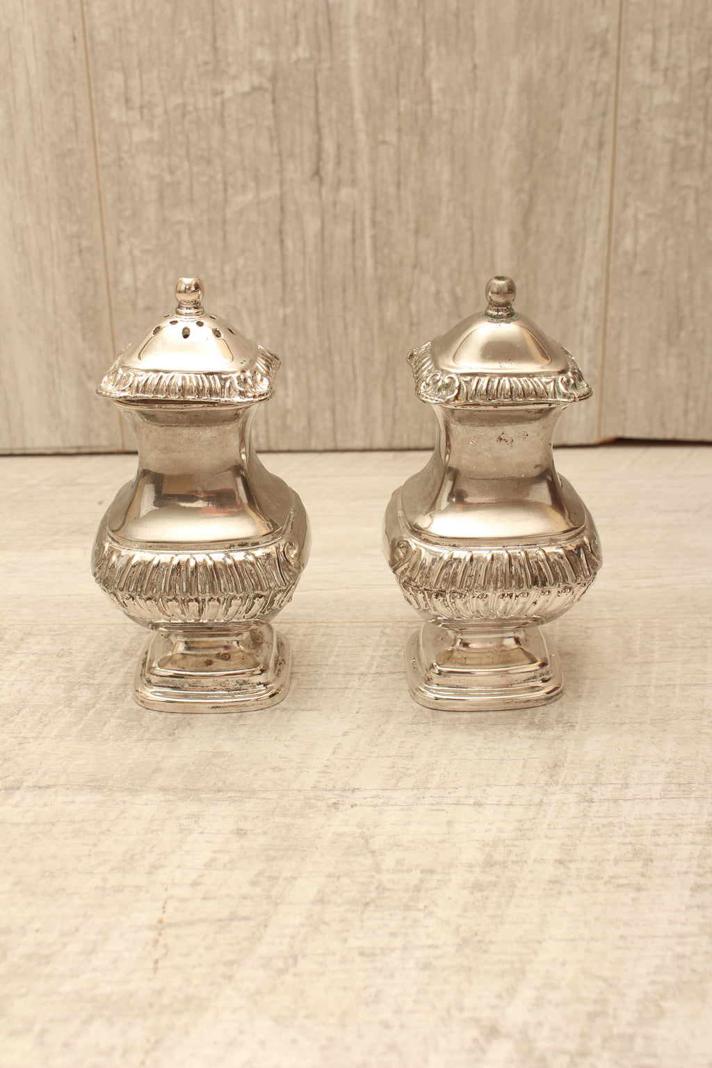 Vintage Grenadier Silver Plated Salt and Pepper Shakers – Ornate Georgian Style (Made in England)
