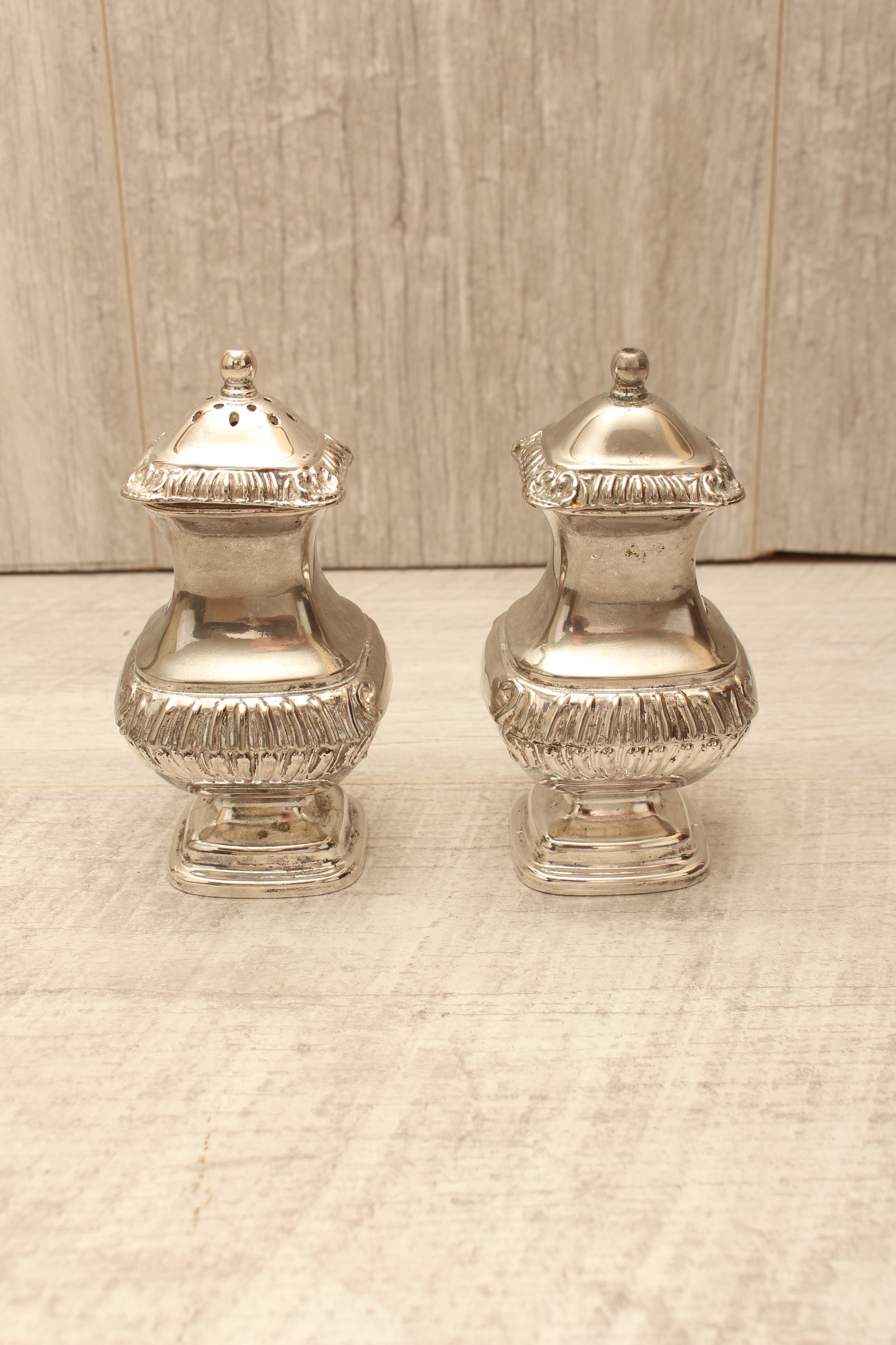 Vintage Grenadier Silver Plated Salt and Pepper Shakers – Ornate Georgian Style (Made in England)