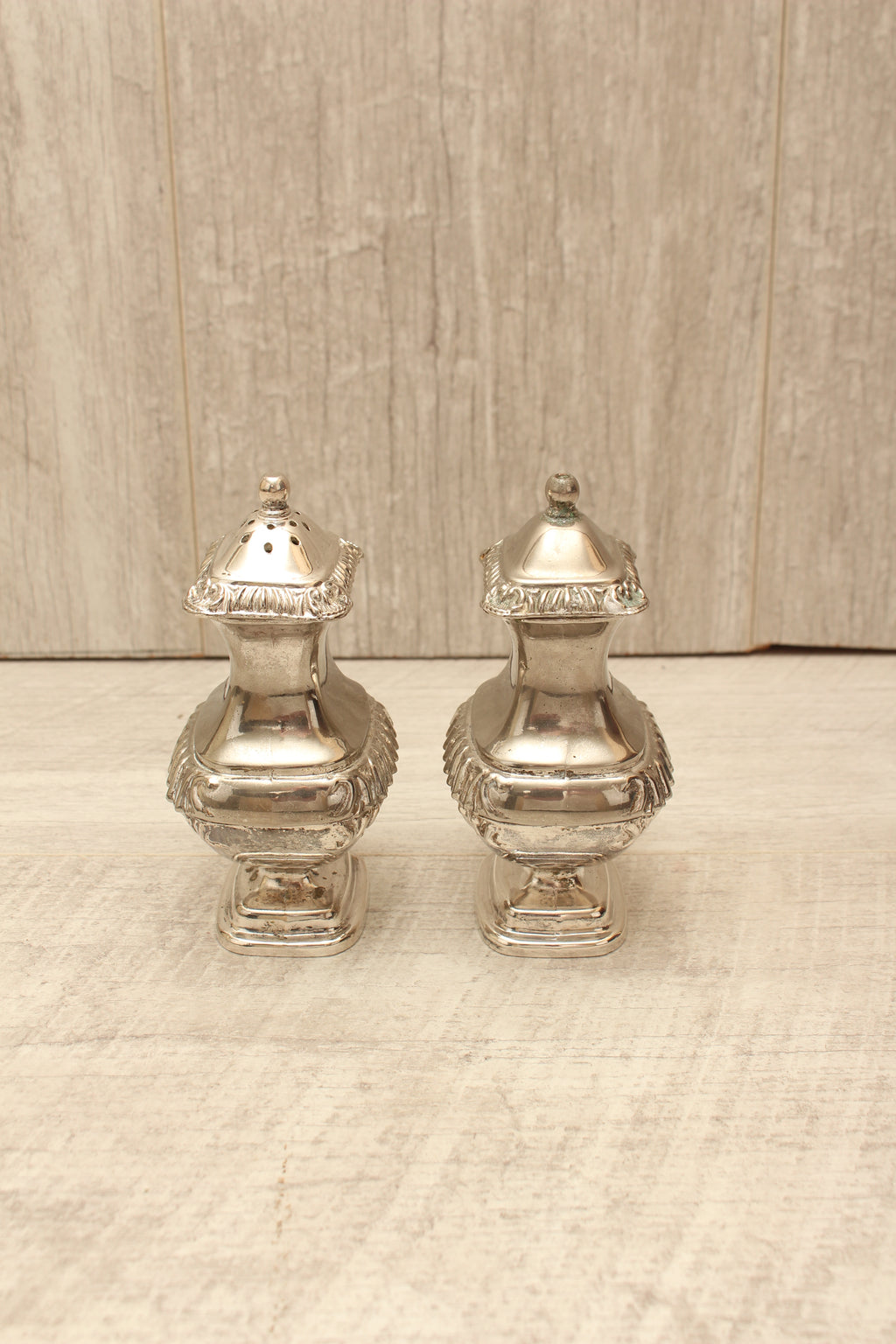 Vintage Grenadier Silver Plated Salt and Pepper Shakers – Ornate Georgian Style (Made in England)