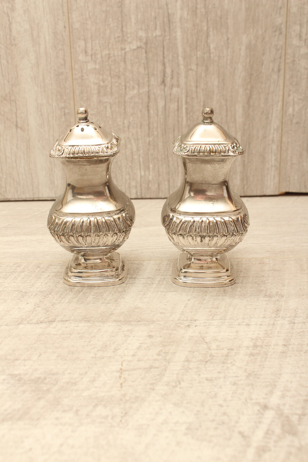 Vintage Grenadier Silver Plated Salt and Pepper Shakers – Ornate Georgian Style (Made in England)