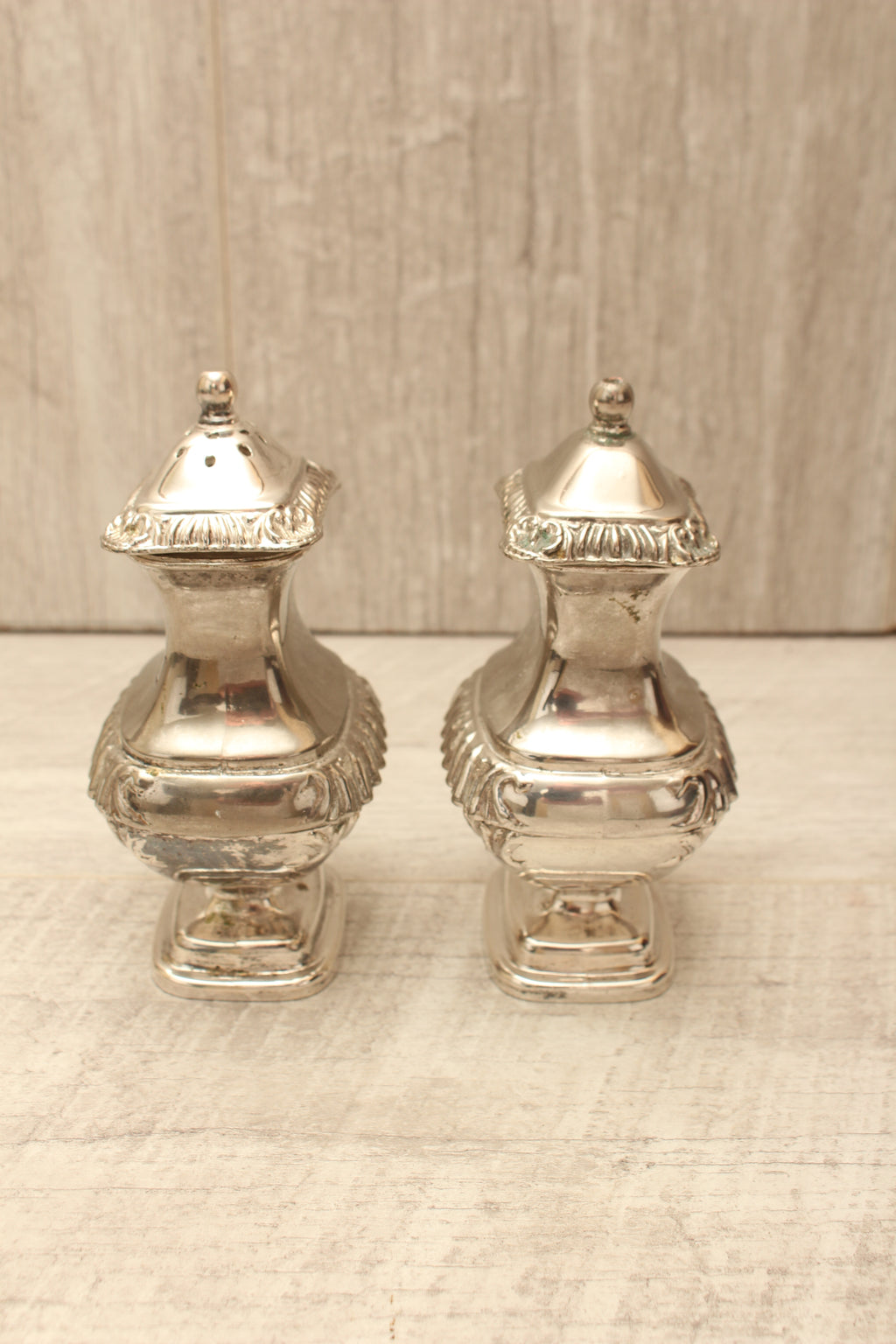 Vintage Grenadier Silver Plated Salt and Pepper Shakers – Ornate Georgian Style (Made in England)