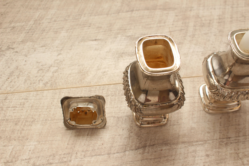 Vintage Grenadier Silver Plated Salt and Pepper Shakers – Ornate Georgian Style (Made in England)