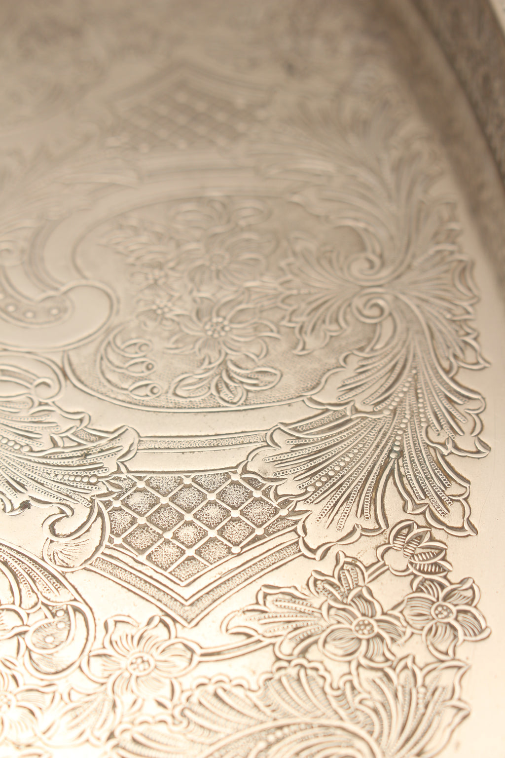 Vintage Towle Silver Plated on Copper Oval Gallery Serving Tray - Handcrafted in Sheffield England