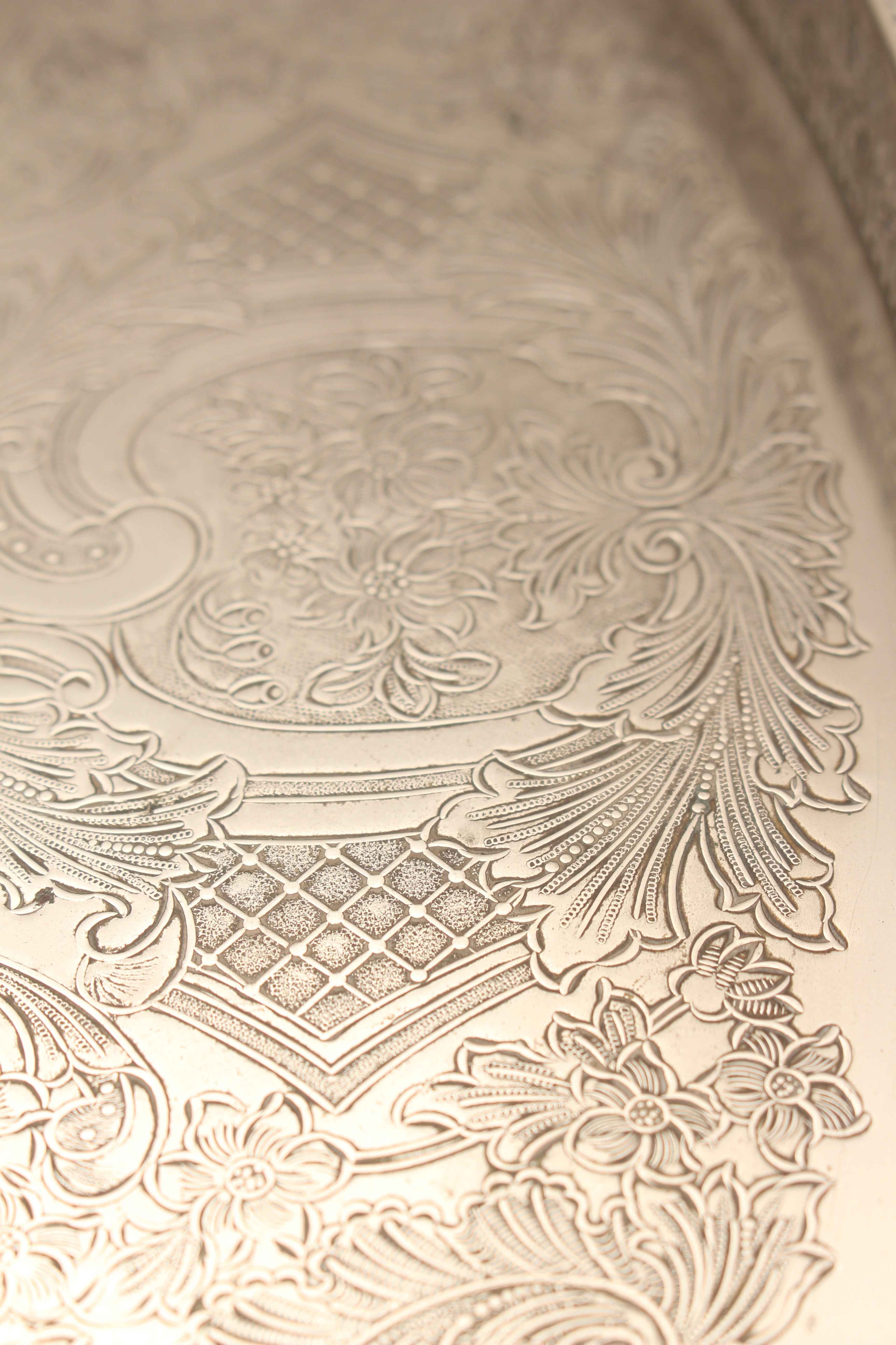 Vintage Towle Silver Plated on Copper Oval Gallery Serving Tray - Handcrafted in Sheffield England