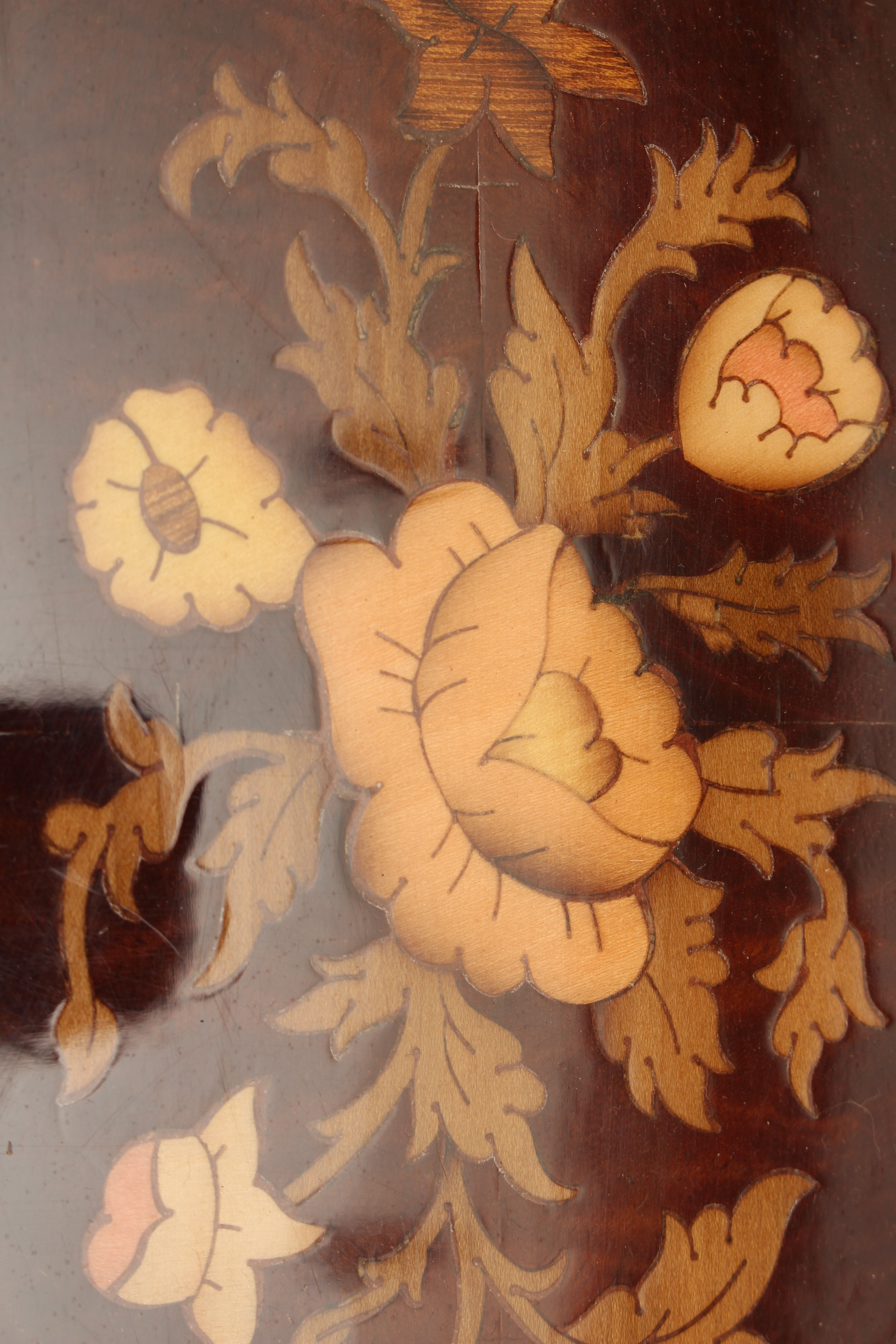 Vintage Sorrento Italian Wood Marquetry Gallery Tray - Inlaid Floral Serving Platter