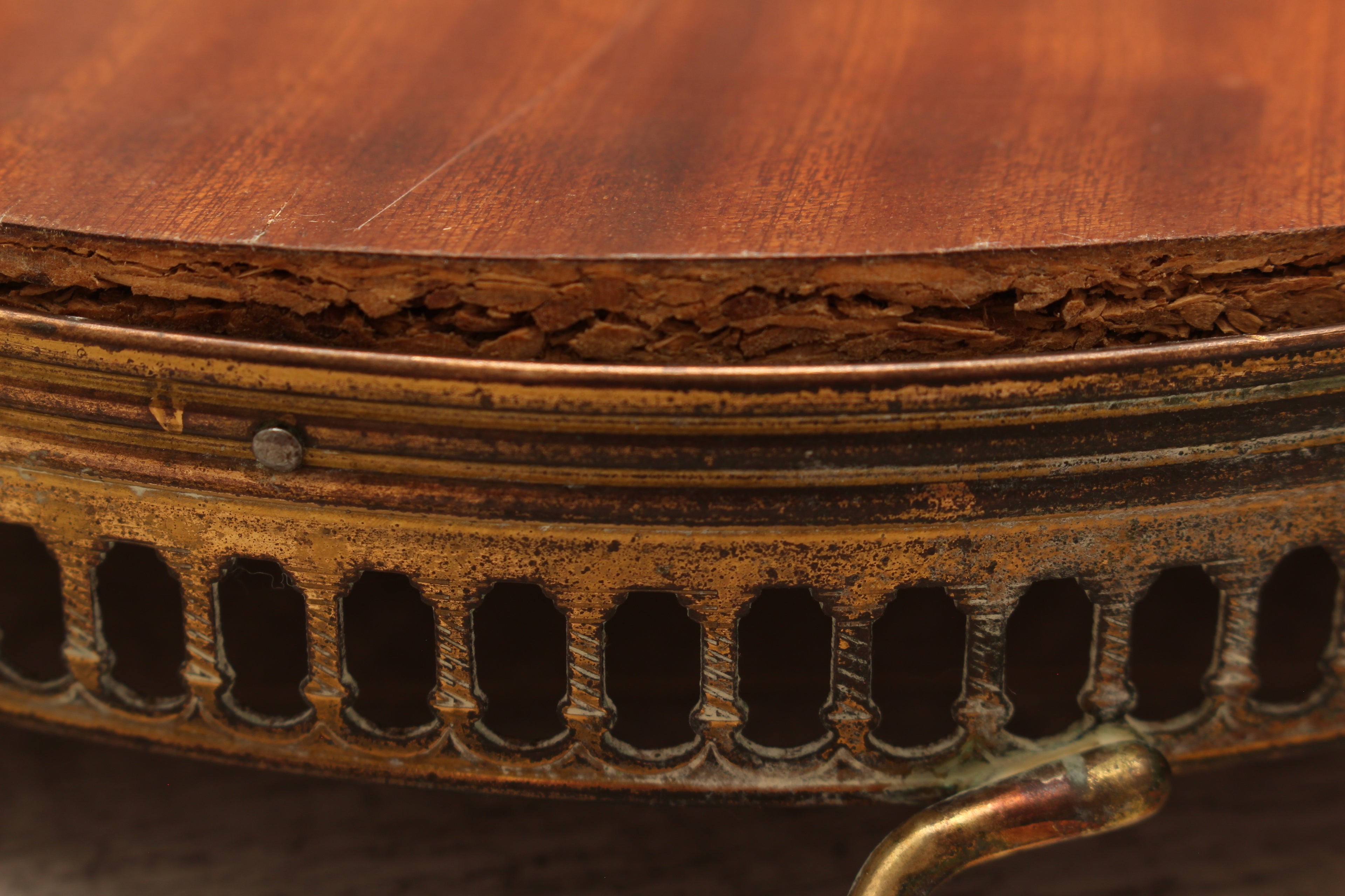 Large Vintage Sorrento Oval Wood Marquetry Gallery Tray - Inlaid Floral Serving Platter