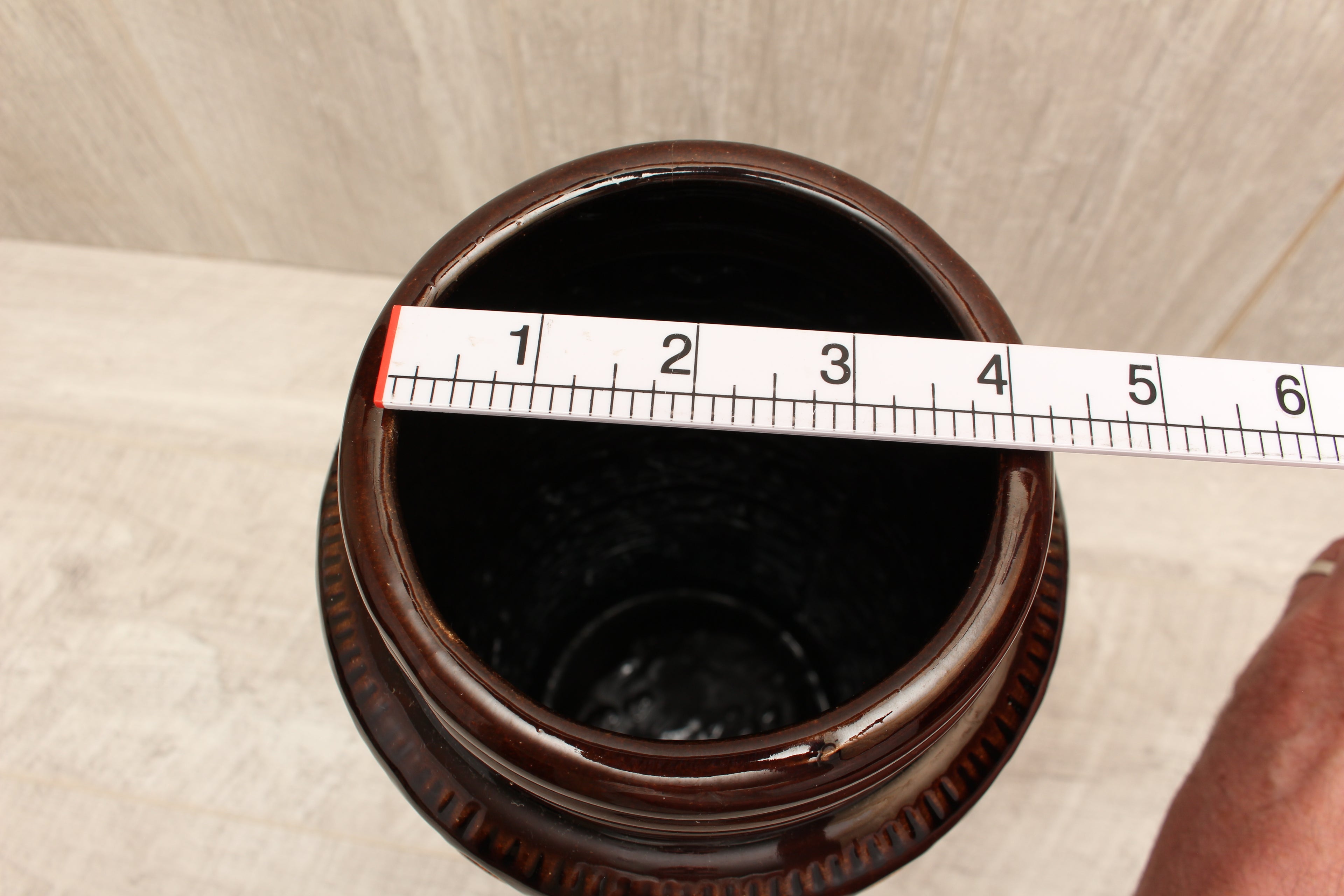 Large Vintage Scheurich 289-41 West German Pottery Floor Vase - Foligna Aztec Pattern