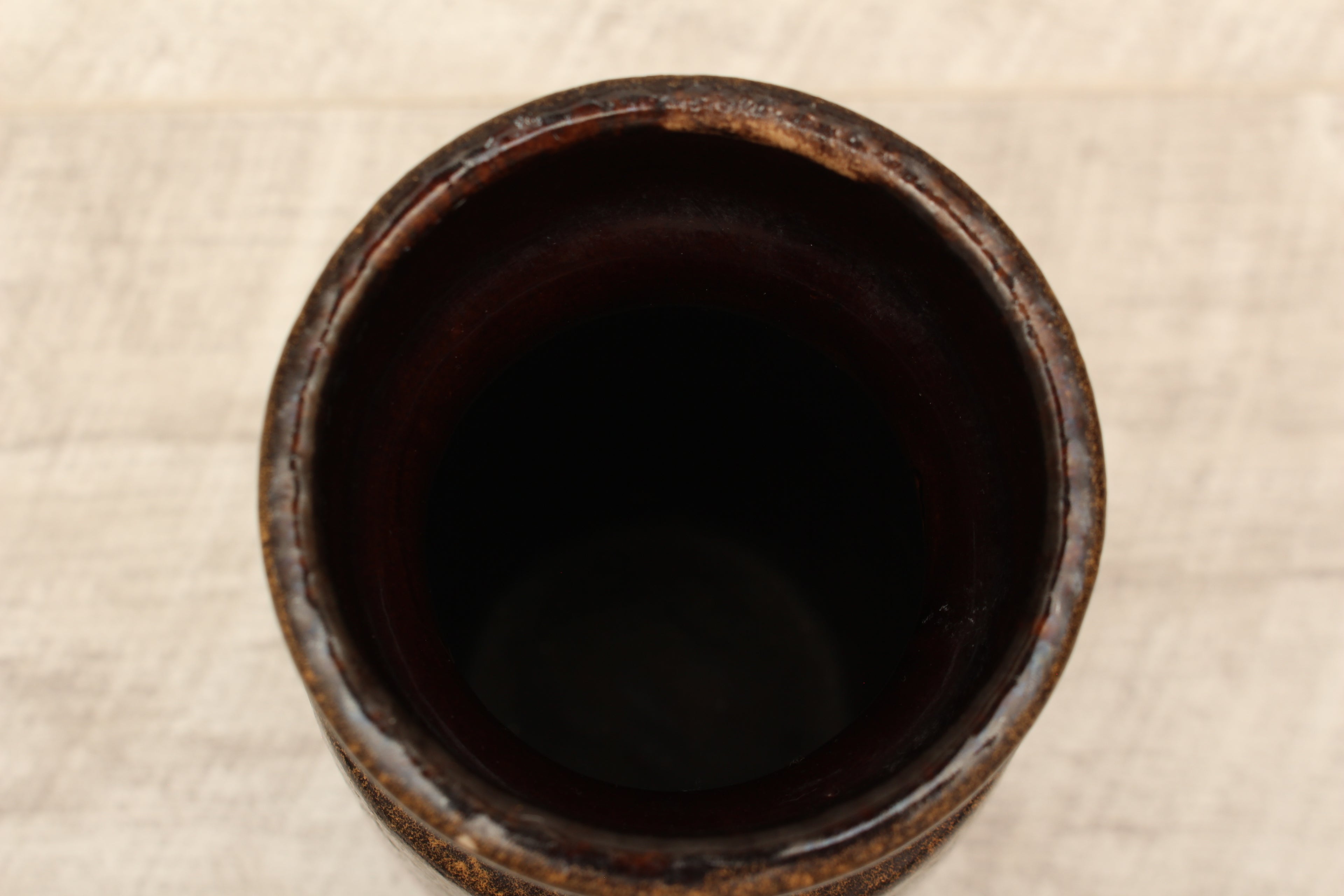 Vintage Scheurich 242-22 West German Pottery Vase - Mid-Century Red & Brown Banded Ceramic