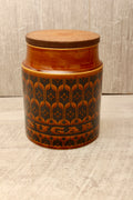 Vintage Hornsea Pottery Heirloom Autumn Brown Sugar Jar - 1973 Mid-Century Cannister