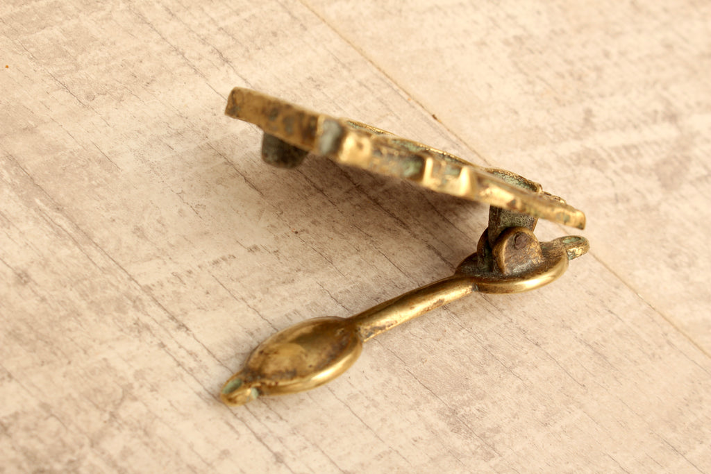 Vintage Cast Brass Mayflower Ship Door Knocker - Antique Style Maritime Hardware