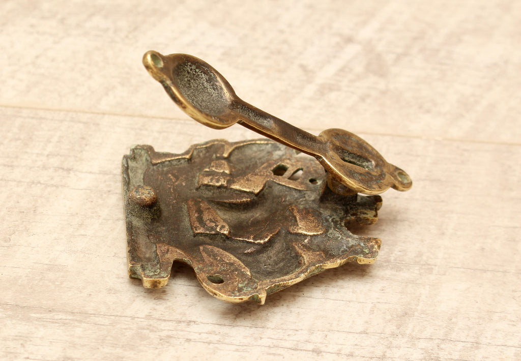 Vintage Cast Brass Mayflower Ship Door Knocker - Antique Style Maritime Hardware