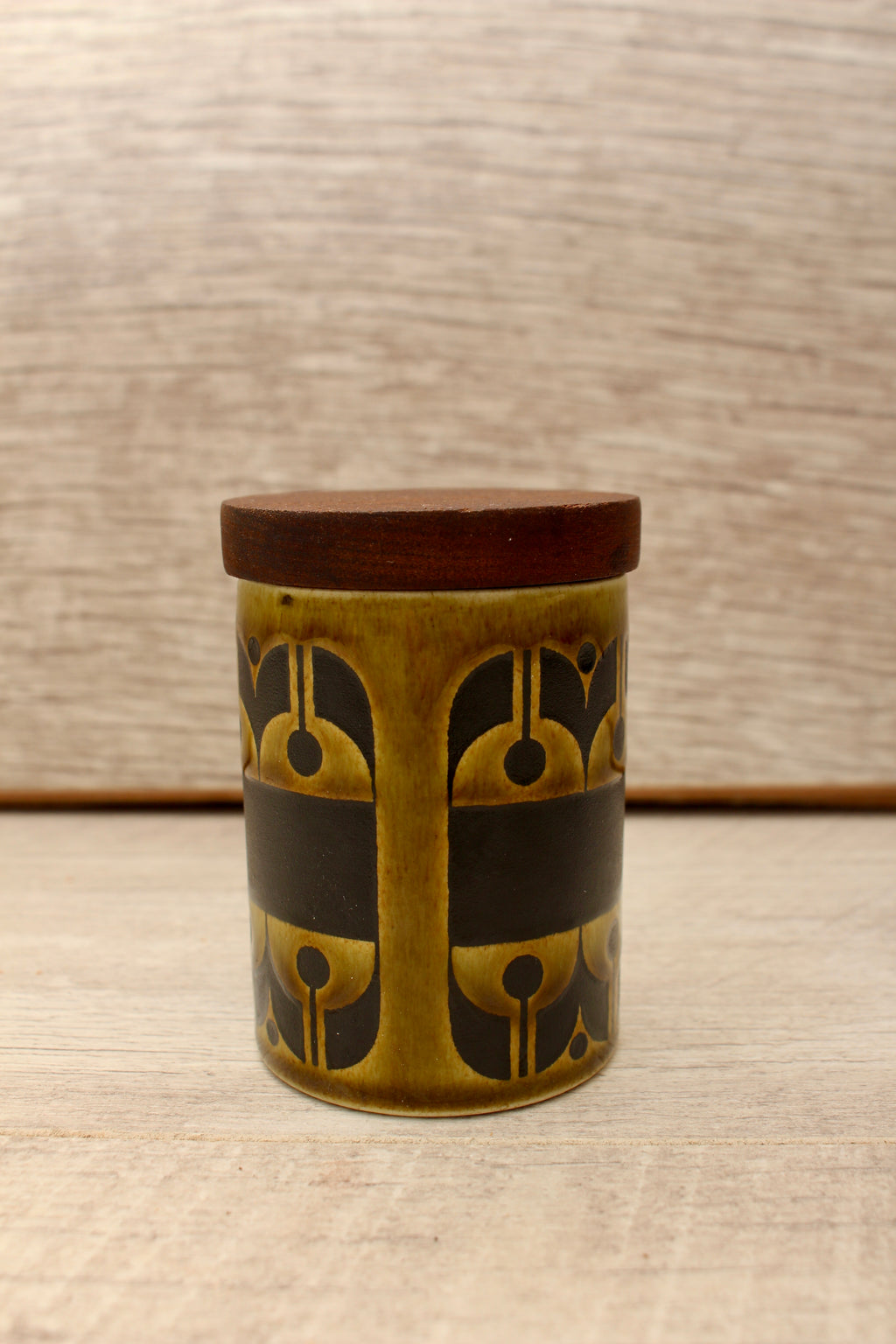 Vintage Hornsea Green Heirloom Spice Jar Allspice Replacement Pot 1970s
