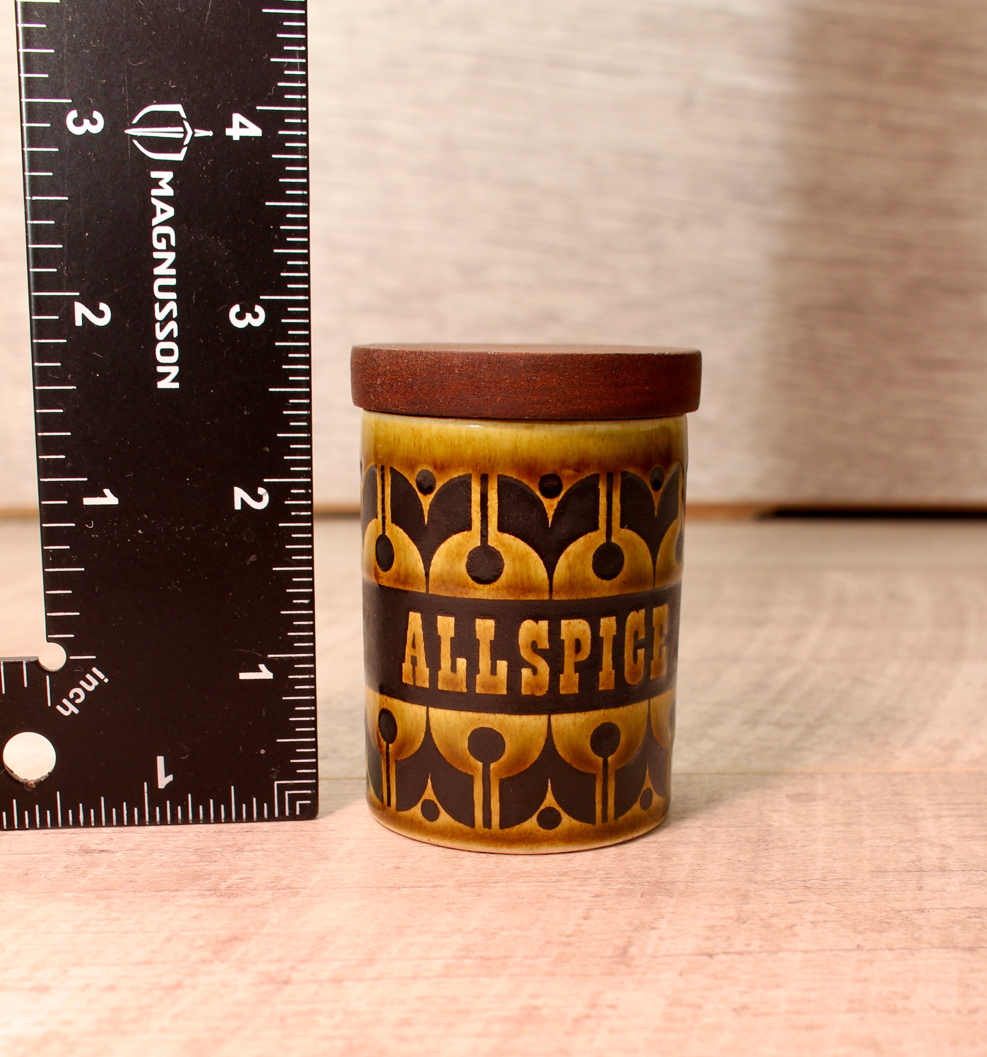 Vintage Hornsea Green Heirloom Spice Jar Allspice Replacement Pot 1970s