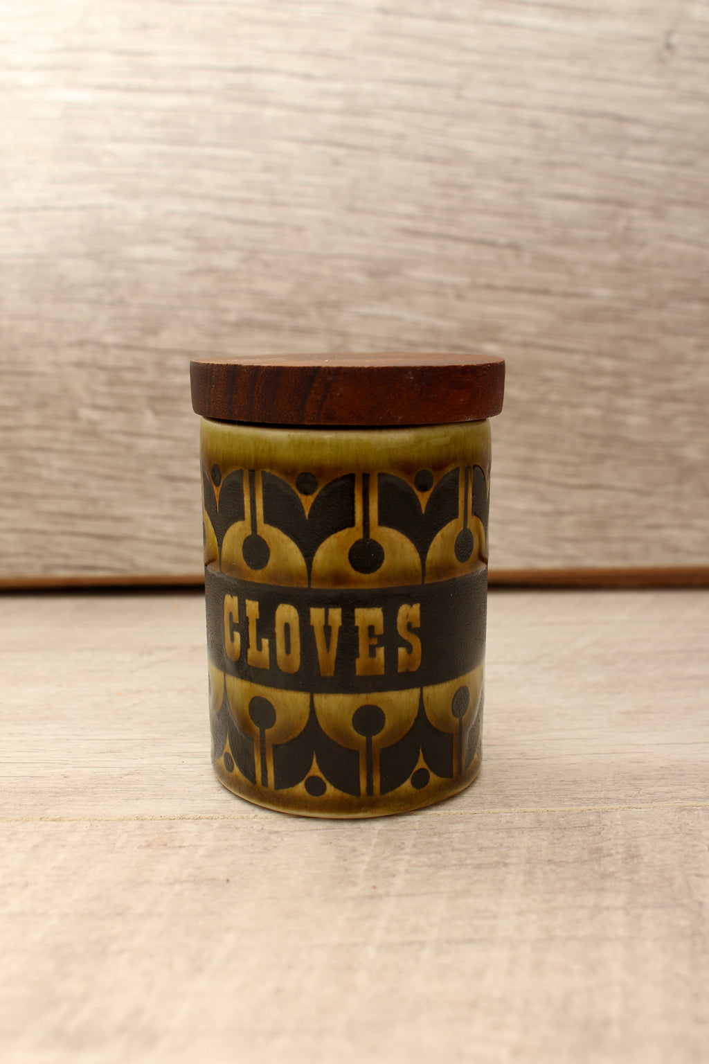 Vintage Hornsea Green Heirloom Spice Jar Cloves Replacement Pot 1970s