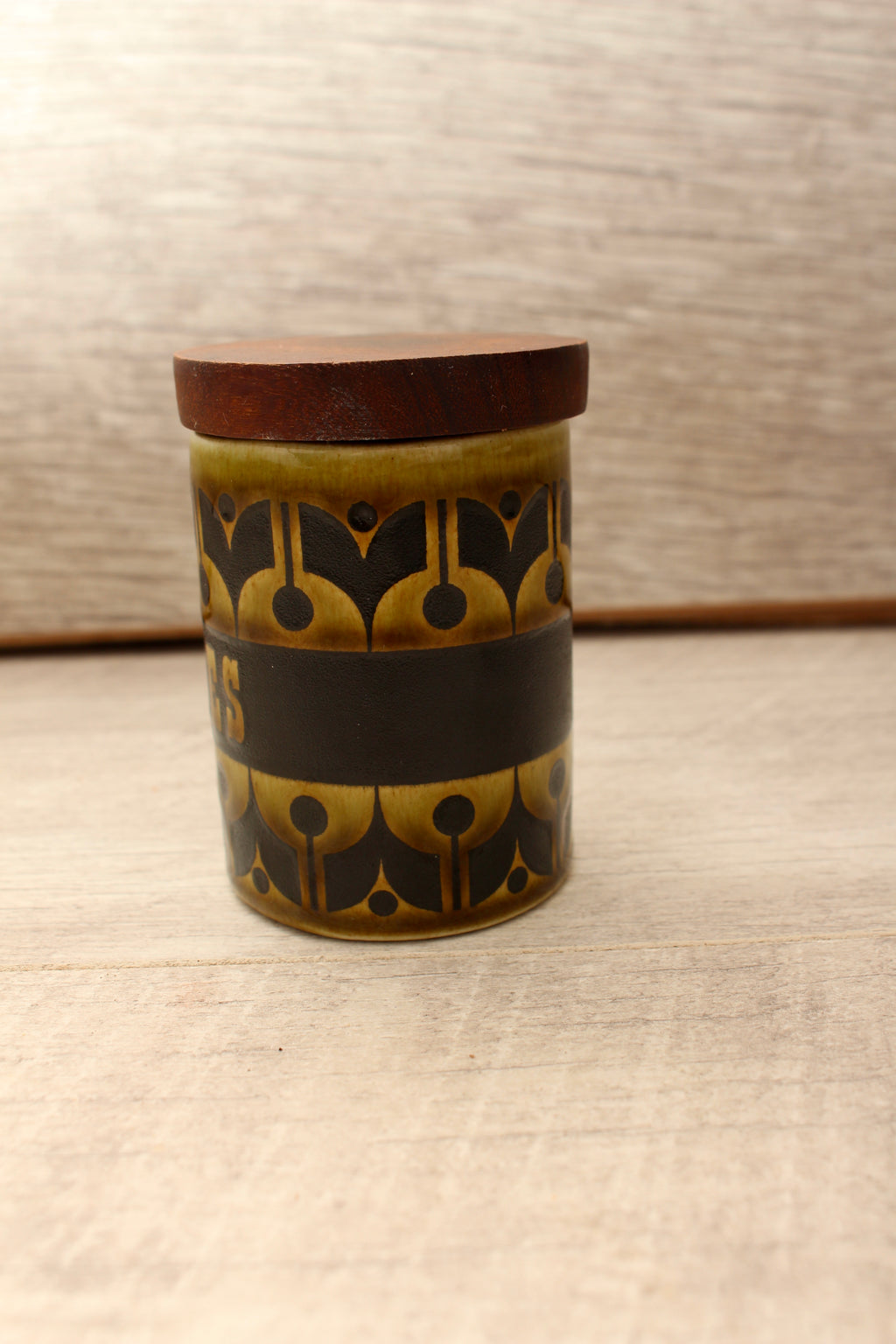 Vintage Hornsea Green Heirloom Spice Jar Cloves Replacement Pot 1970s