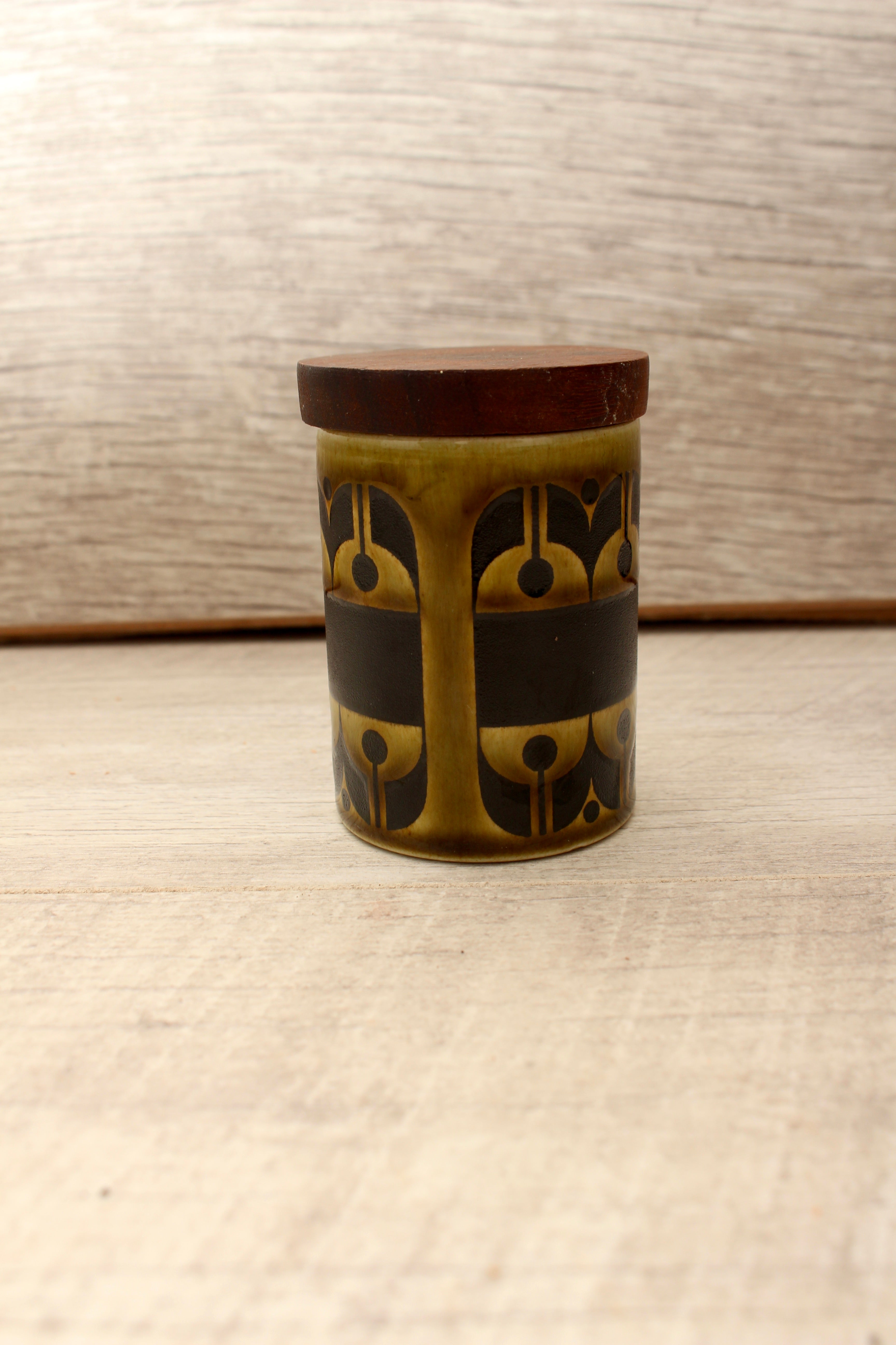 Vintage Hornsea Green Heirloom Spice Jar Cloves Replacement Pot 1970s