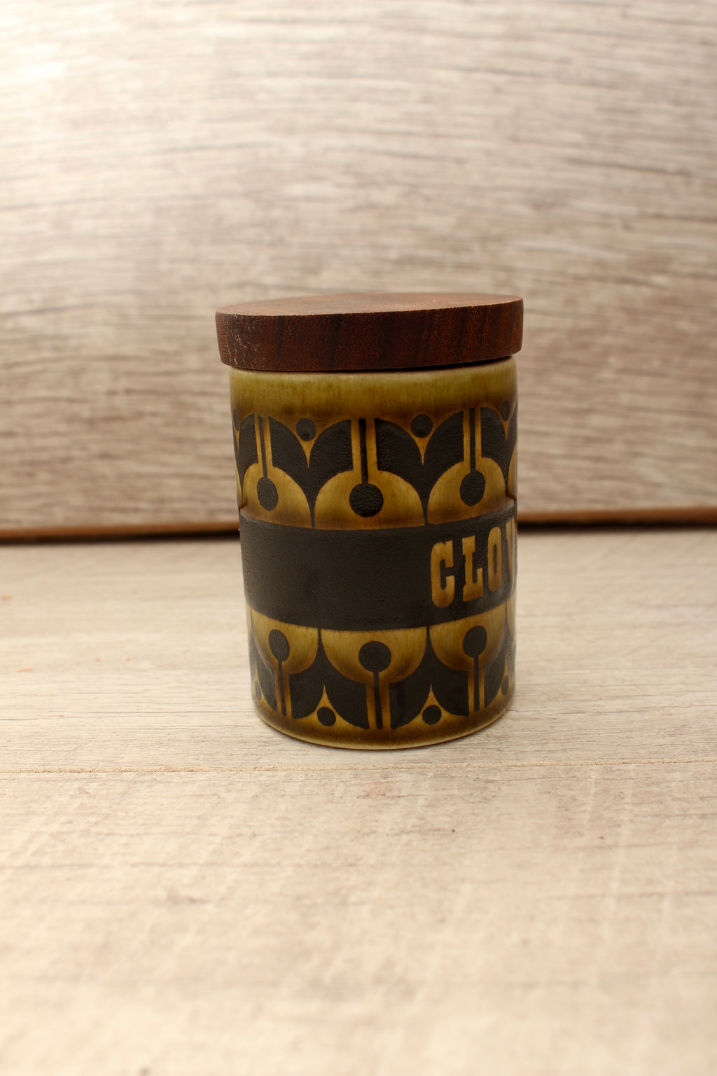 Vintage Hornsea Green Heirloom Spice Jar Cloves Replacement Pot 1970s