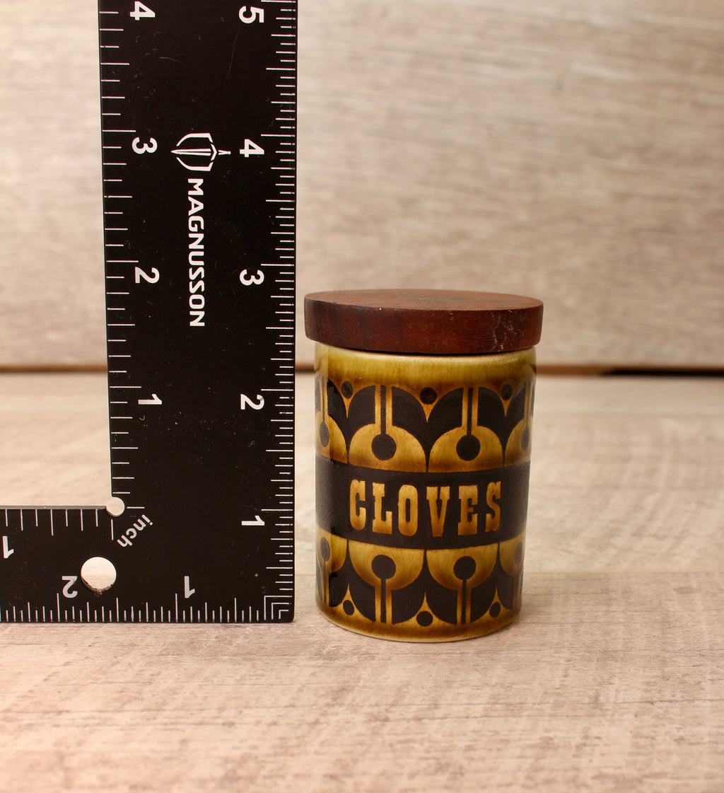 Vintage Hornsea Green Heirloom Spice Jar Cloves Replacement Pot 1970s