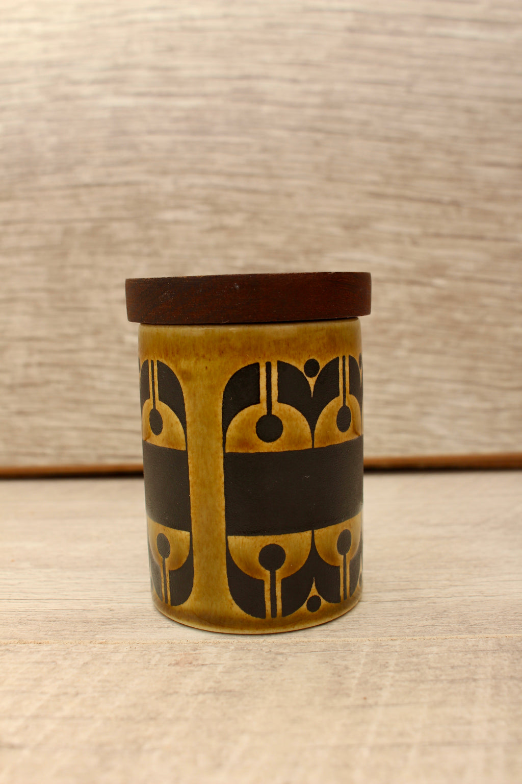 Vintage Hornsea Green Heirloom Spice Jar Ginger Replacement Pot 1970s