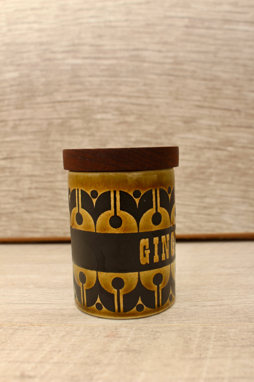 Vintage Hornsea Green Heirloom Spice Jar Ginger Replacement Pot 1970s