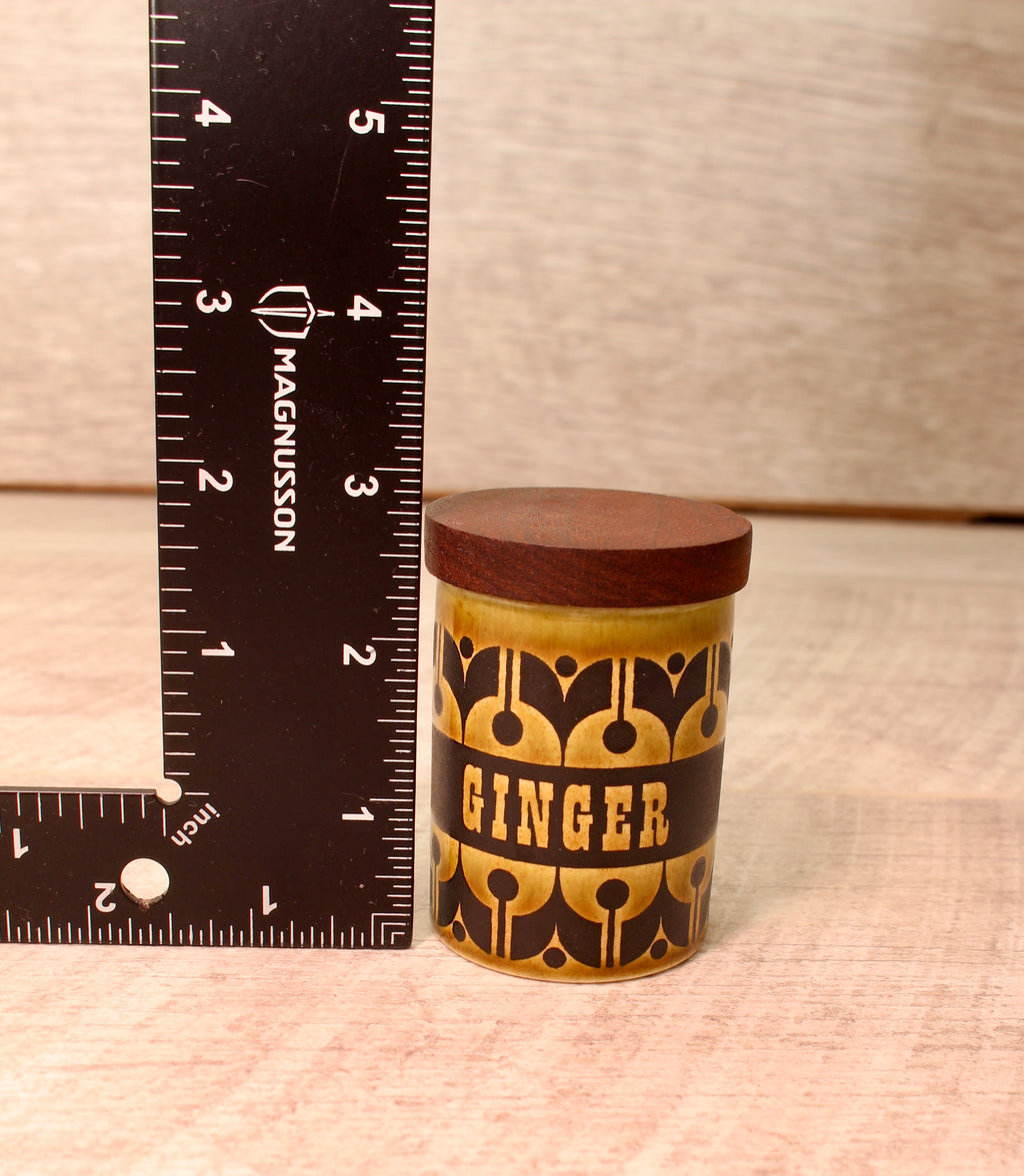 Vintage Hornsea Green Heirloom Spice Jar Ginger Replacement Pot 1970s