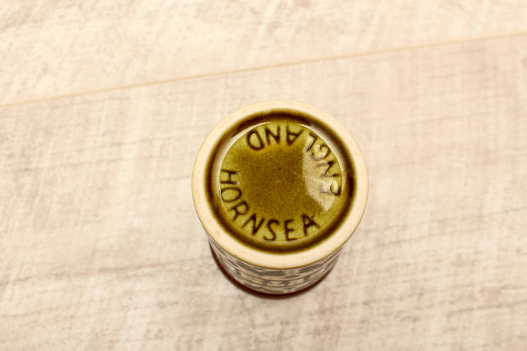 Vintage Hornsea Green Heirloom Spice Jar Nutmeg Replacement Pot 1970s