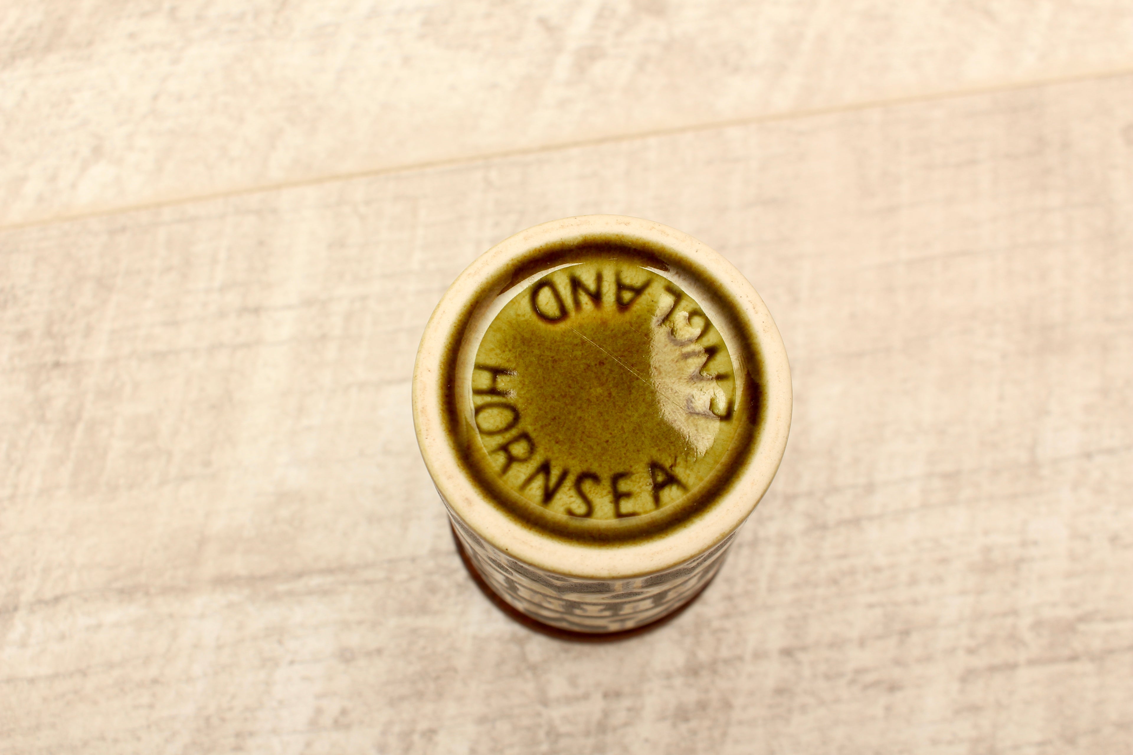 Vintage Hornsea Green Heirloom Spice Jar Nutmeg Replacement Pot 1970s