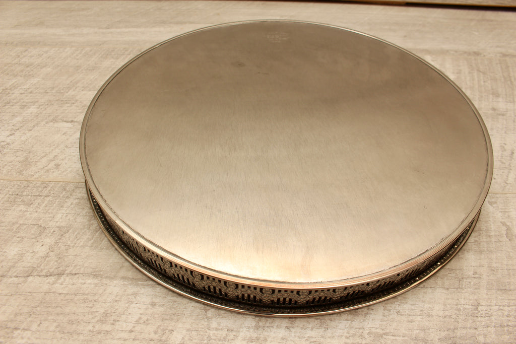 Vintage Haseler Restall Silver Plated on Copper Gallery Tray 12" Sheffield MCM
