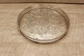 Vintage Viners of Sheffield Alpha Plate Gallery Tray Floral Chased Drinks Salver