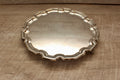 Vintage Chippendale Style Scalloped Silver Plated EPNS Salver Tray 12" Made in England