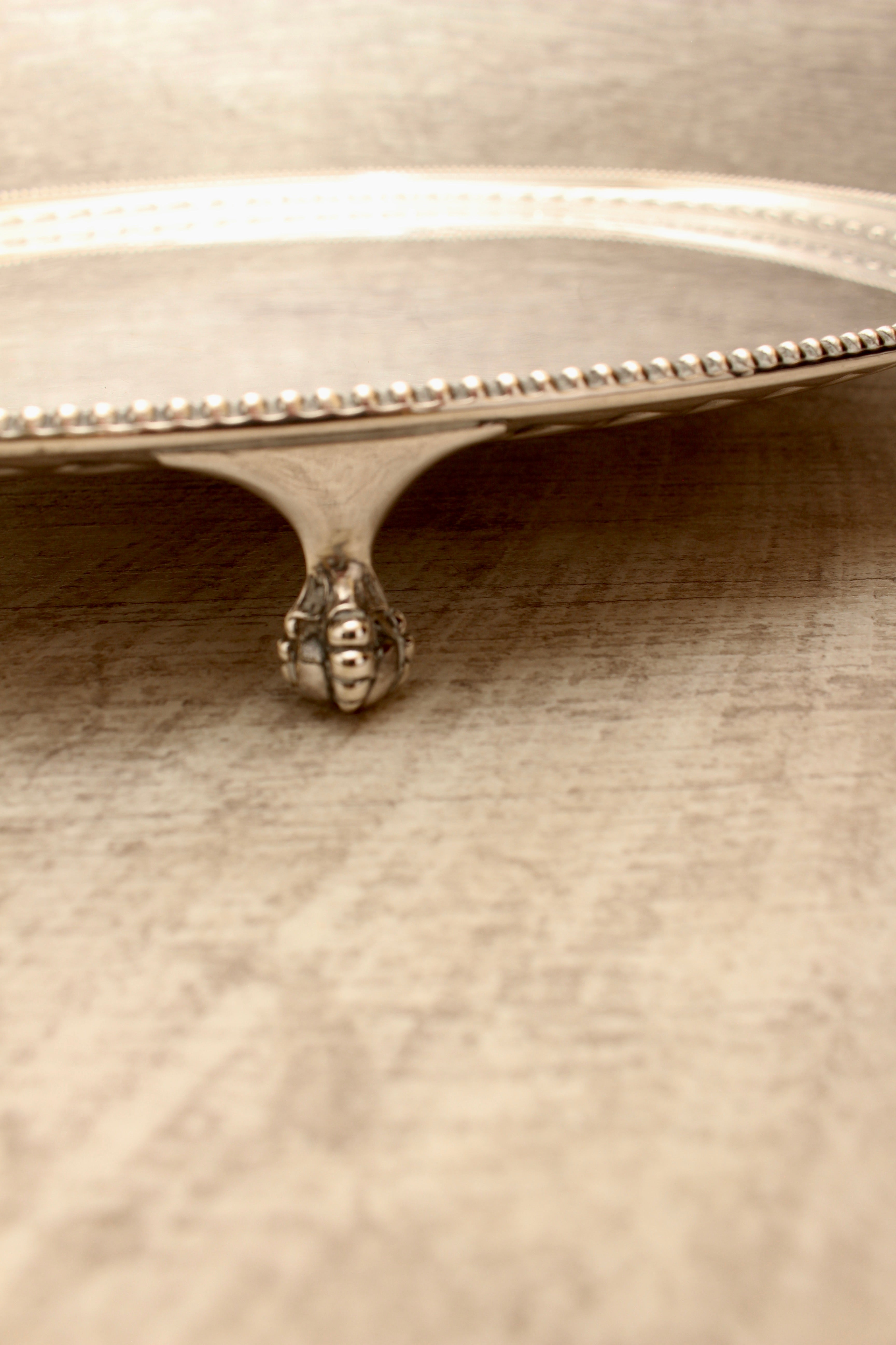 Large Antique James Dixon Sons Silver Plated Footed Salver Tray 14" Sheffield