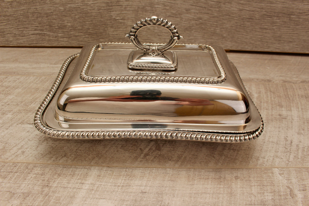 Antique Richard Richardson Sheffield Silver Plate Entree Dish Lidded Serving Tray